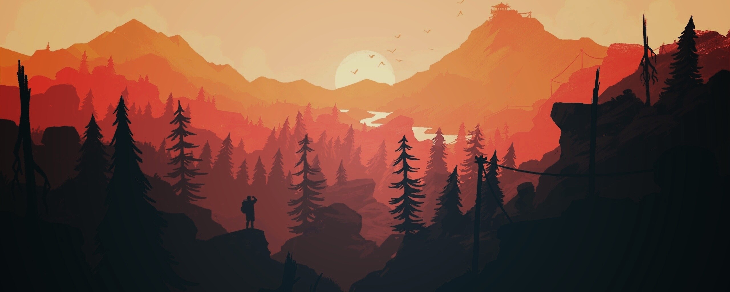 Красный Firewatch обои