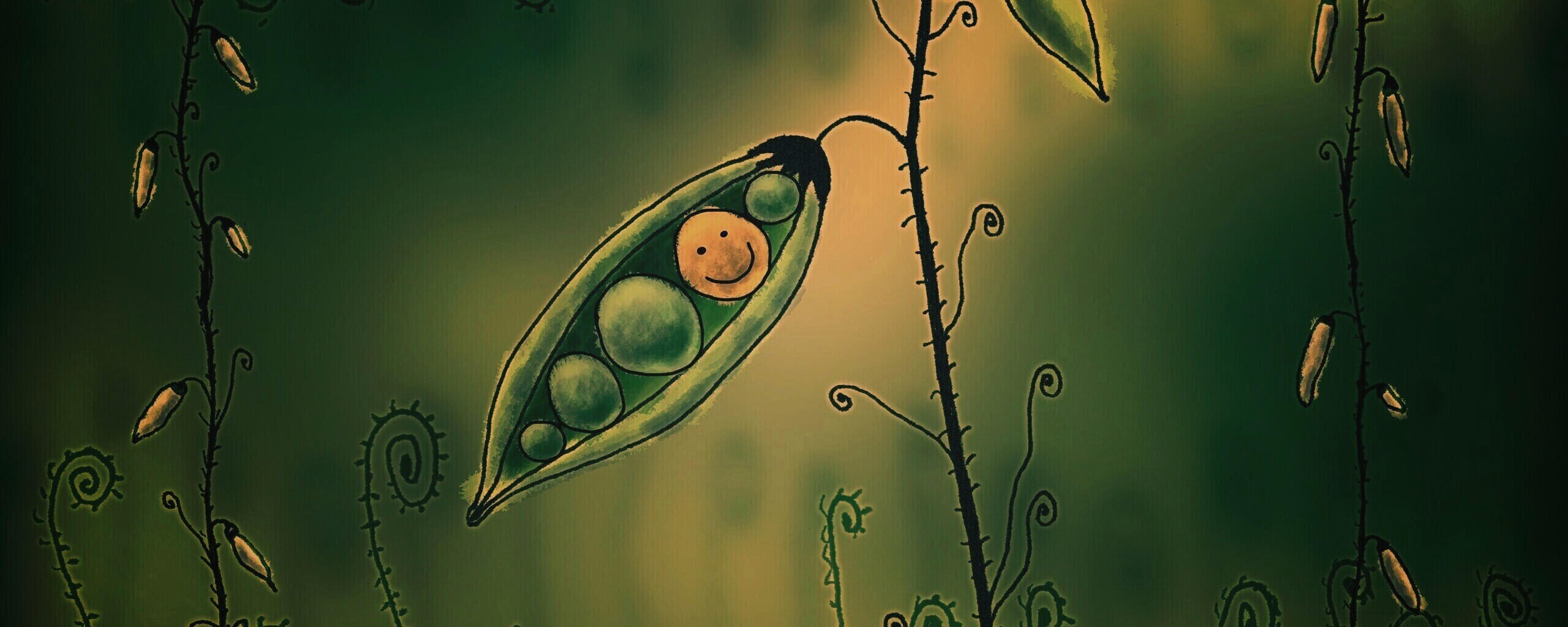 Мультяшная горошина обои