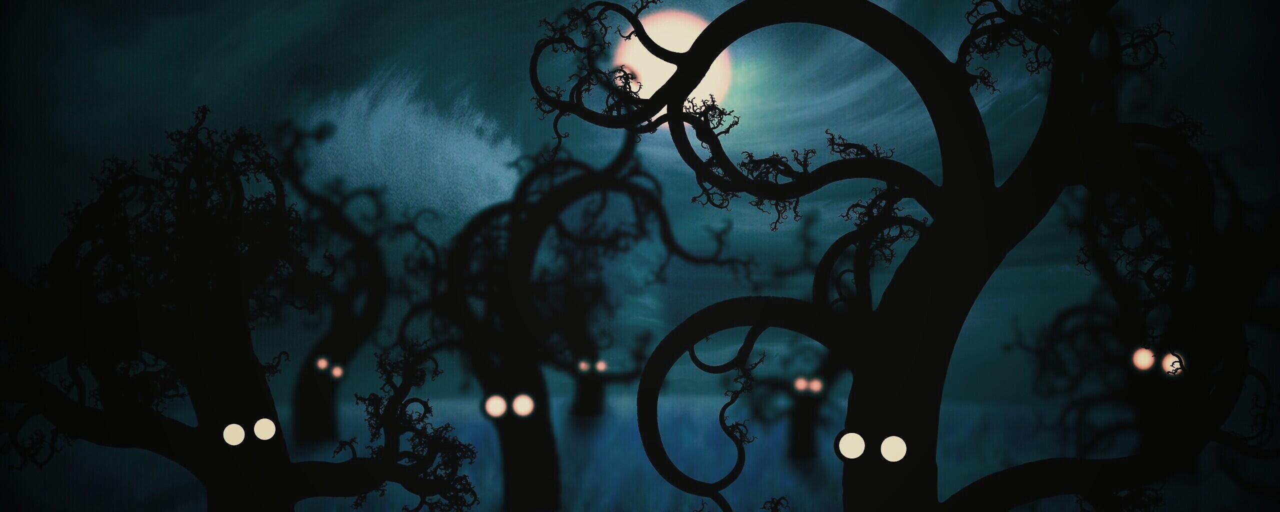 Страшно ночью в лесу обои