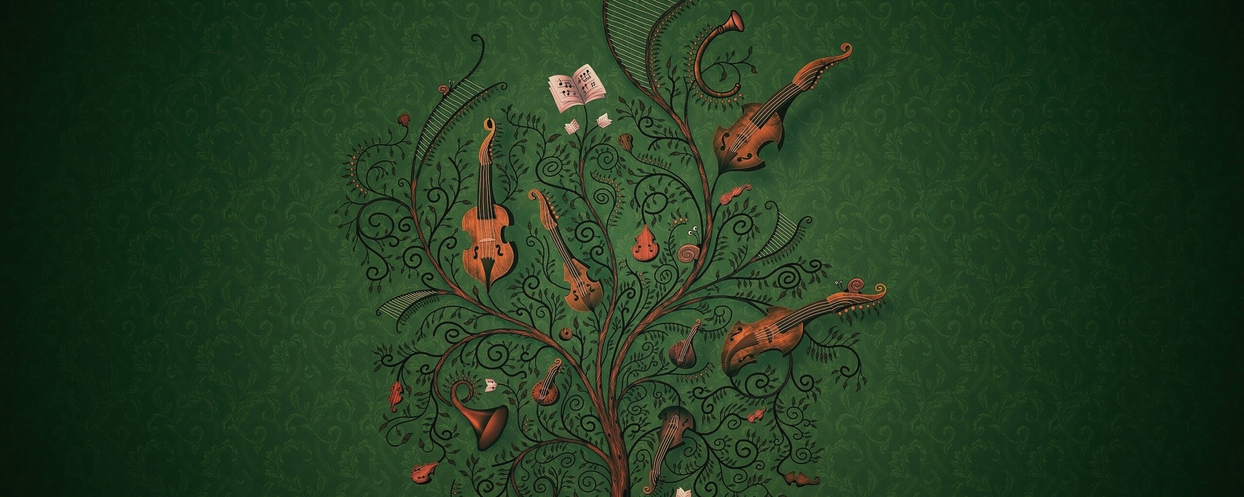 Музыкальное дерево обои