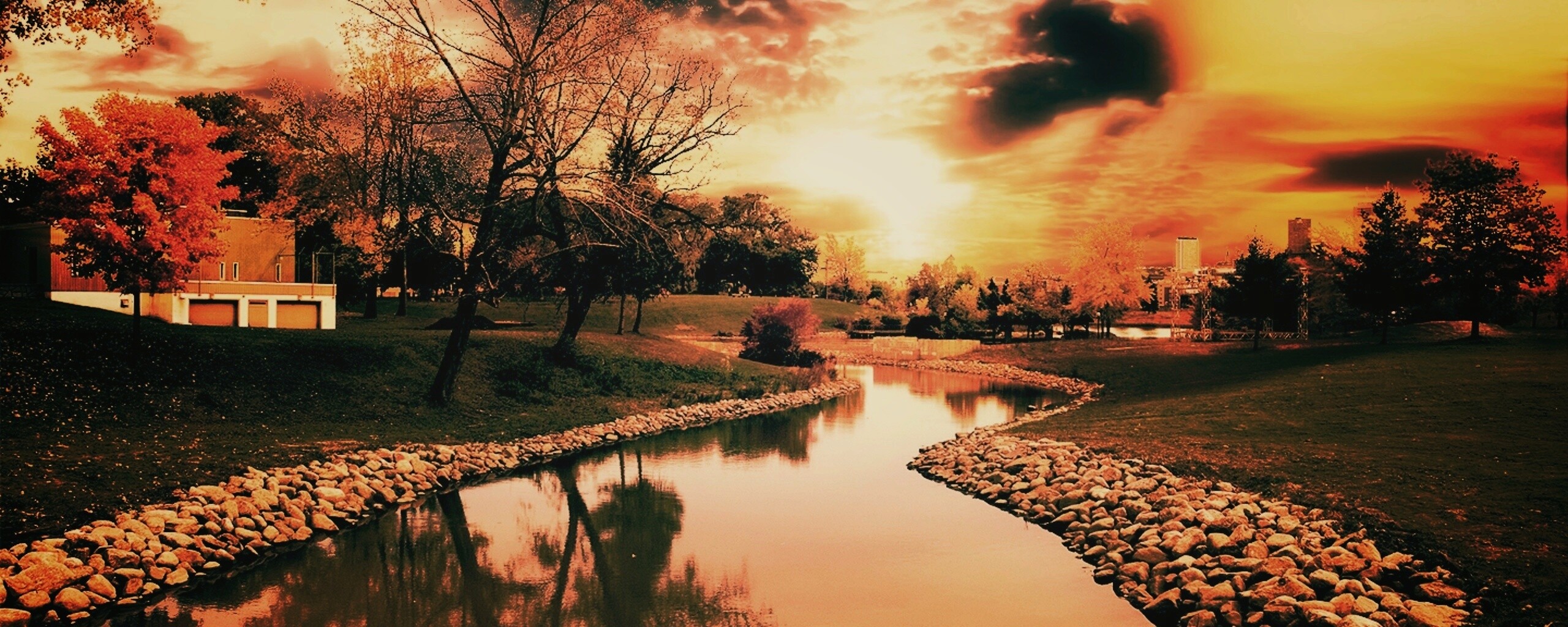 Осенний день в парке обои