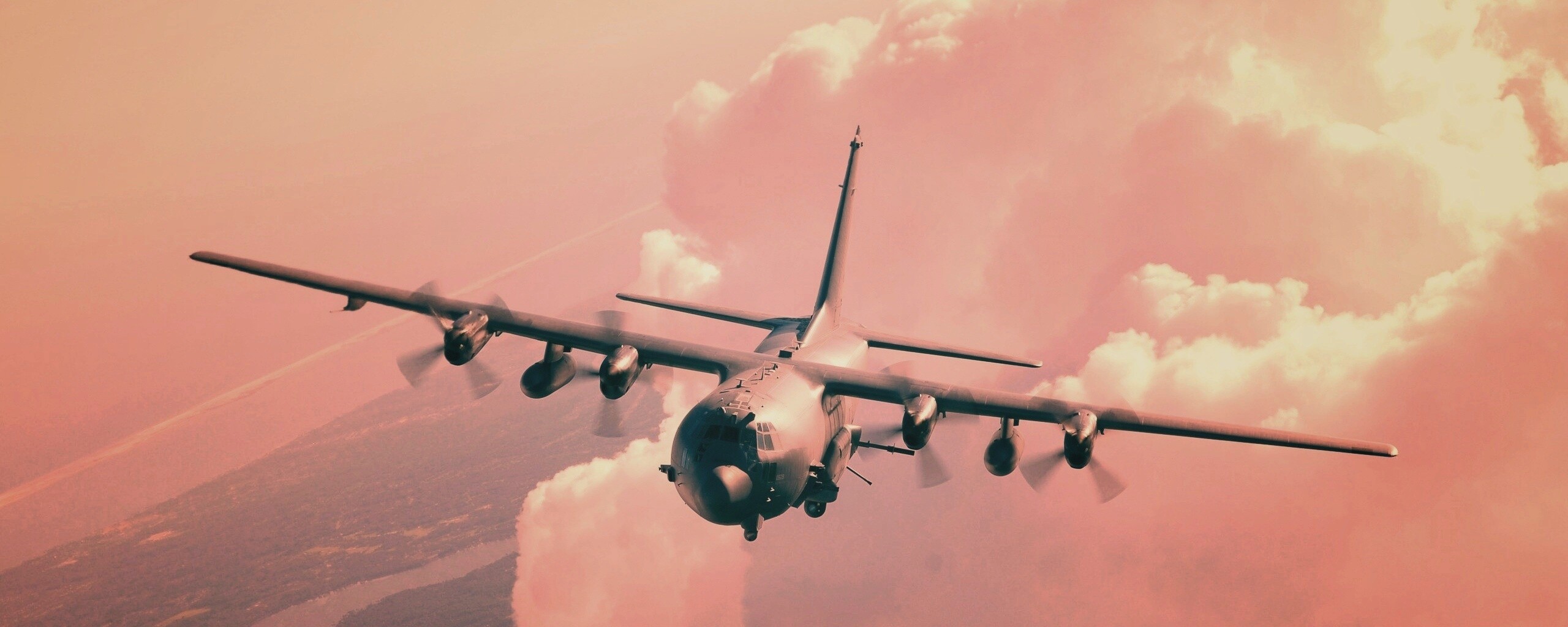 Самолет АС-130 обои