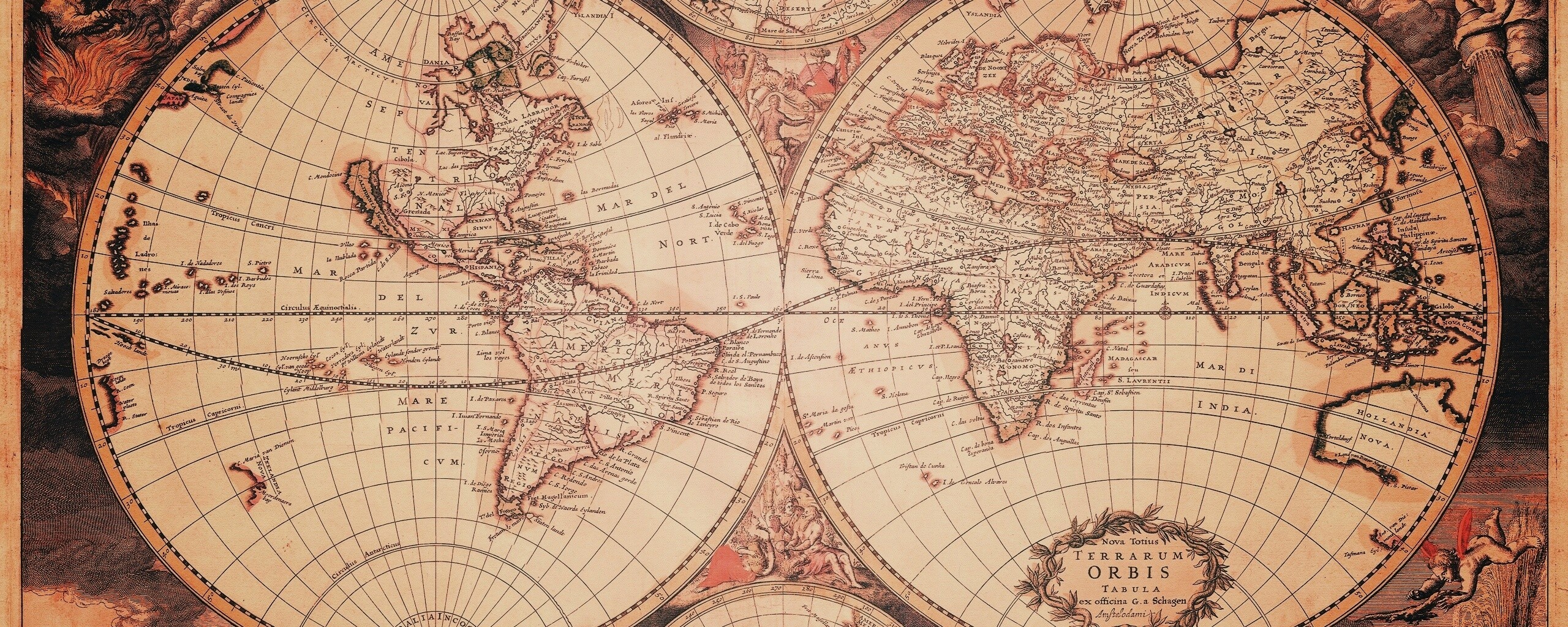 Старинная карта мира обои