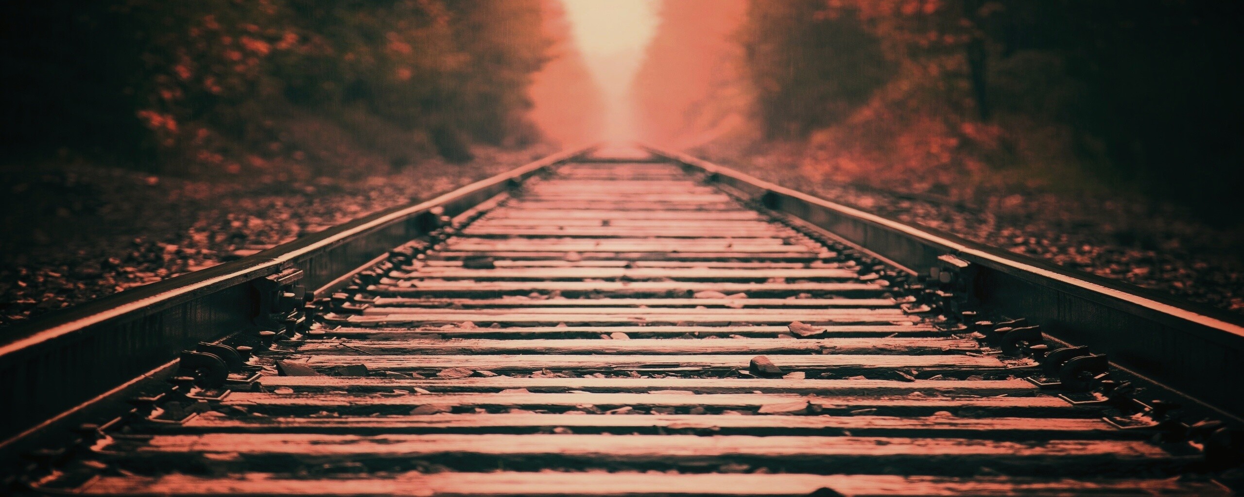 Железная дорога после дождя обои