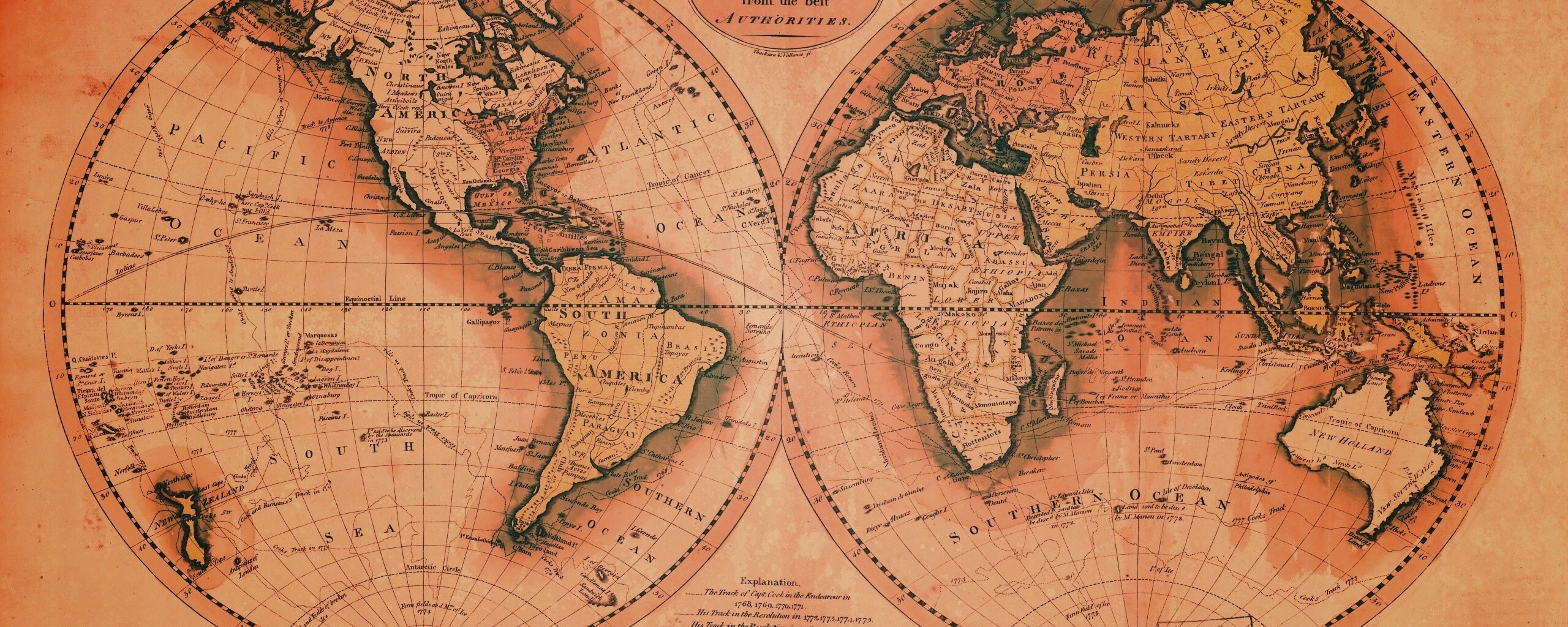 Старинная карта мира обои