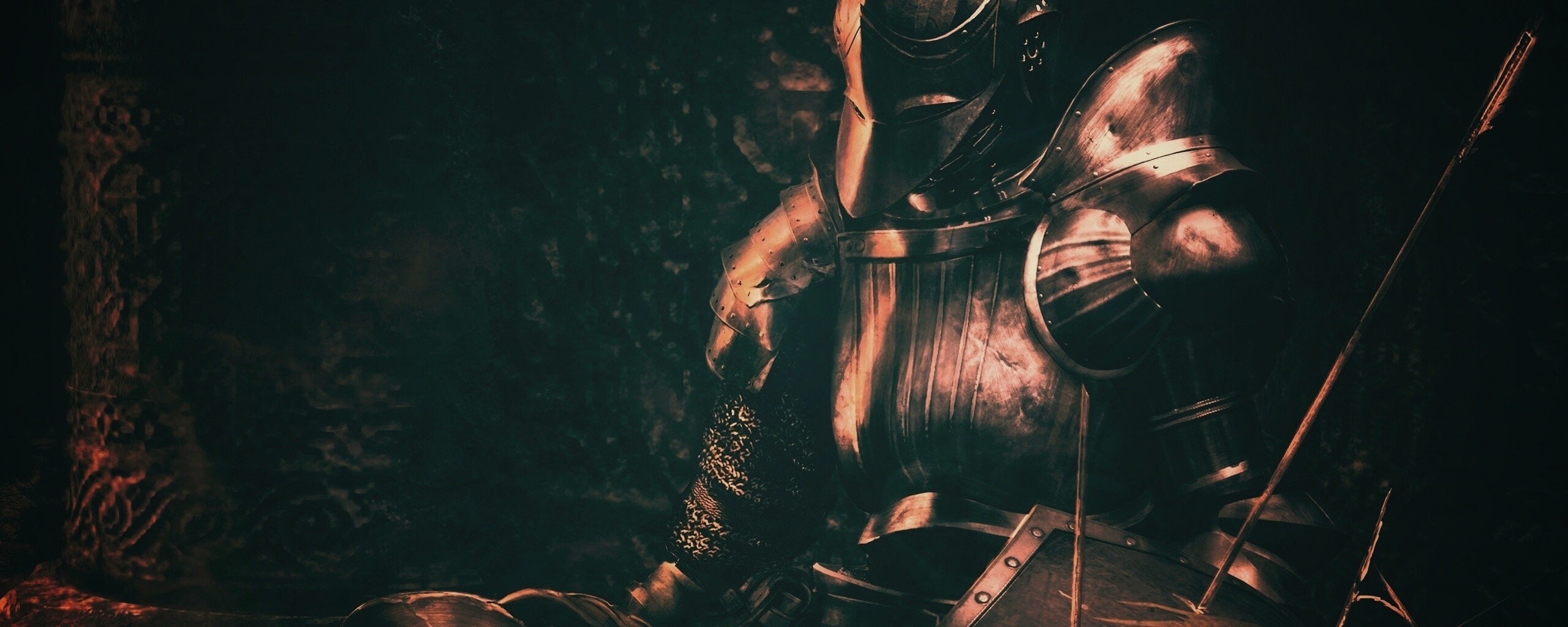 Поверженный рыцарь в доспехах обои