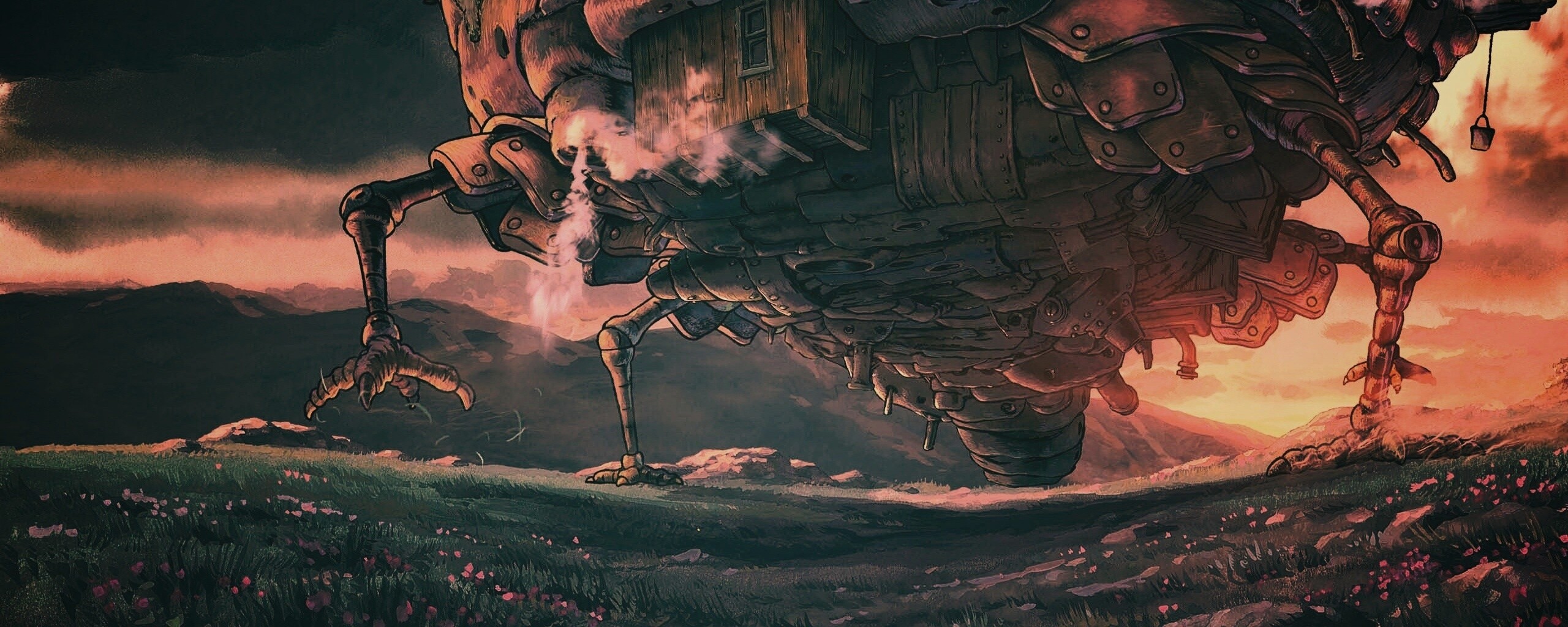 Ходячий замок в движении обои