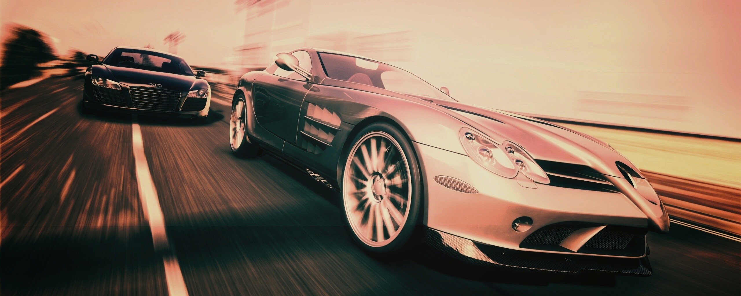 Гонка Ауди и Мерседеса обои
