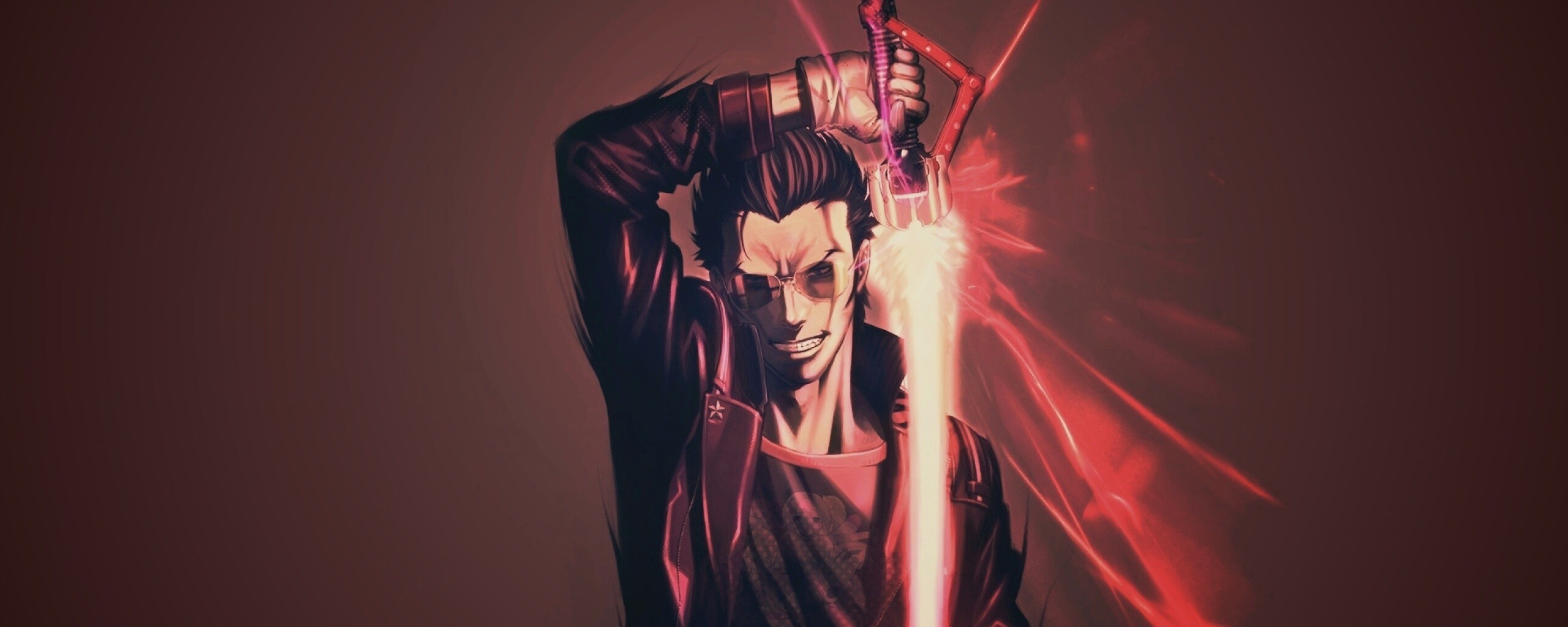 Мужик с зверским световым мечом обои