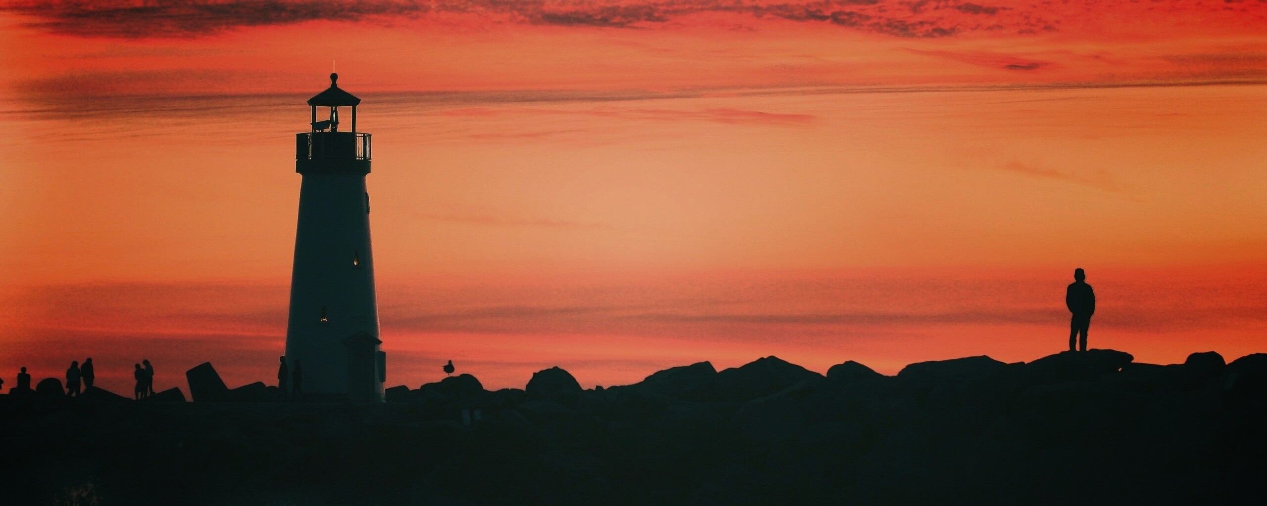 Вечерний маяк обои