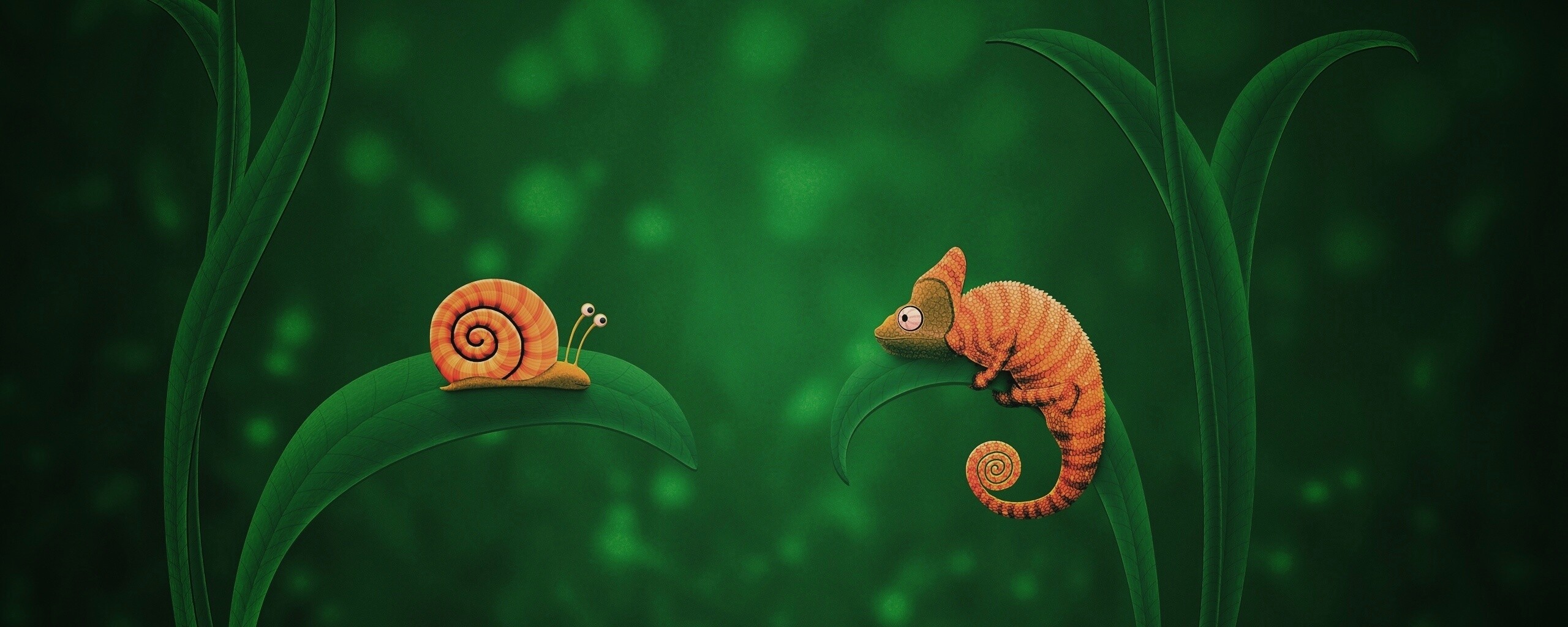 Хамелеон замаскированный под улитку обои