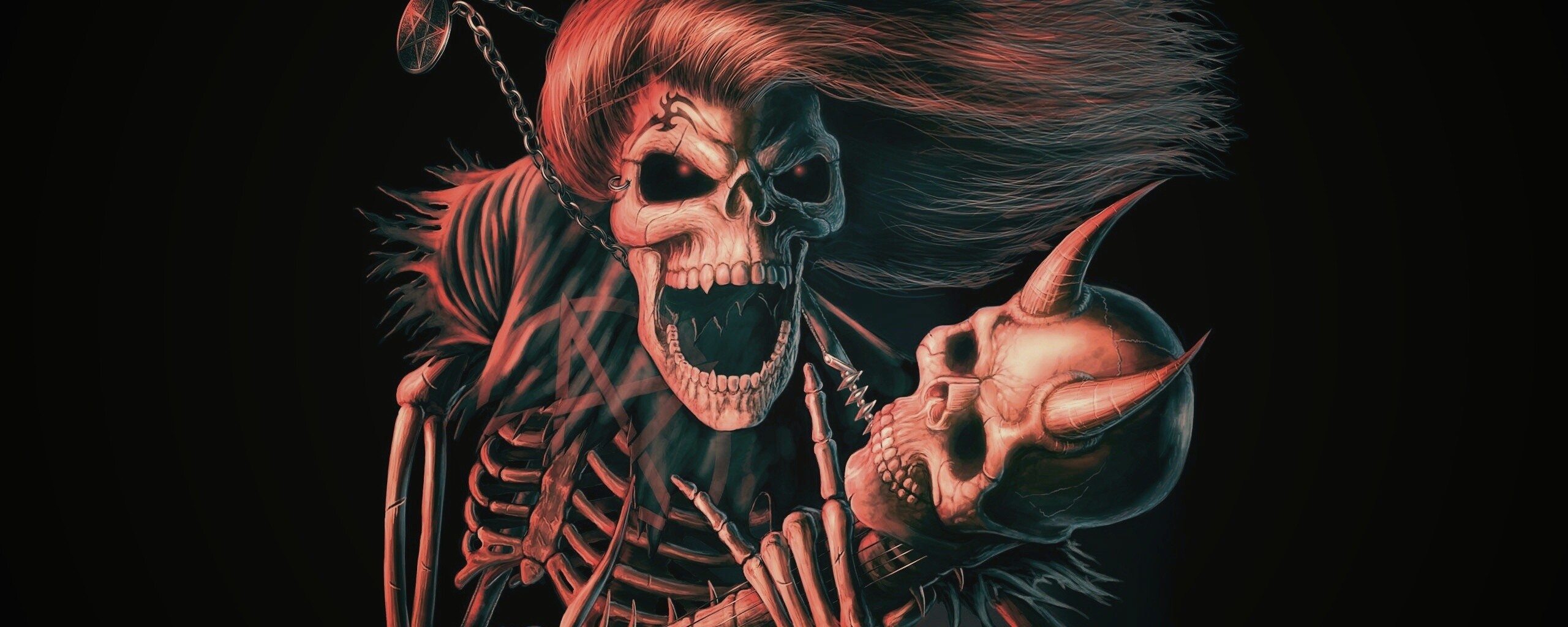 Скелет играет на скелет-гитары обои