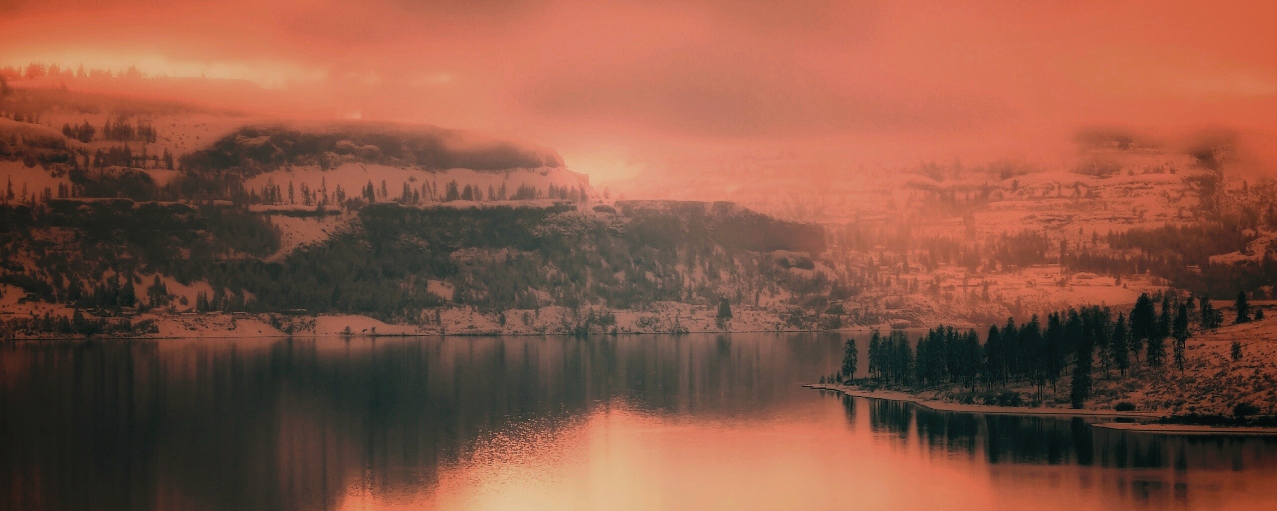 Озеро зимой обои