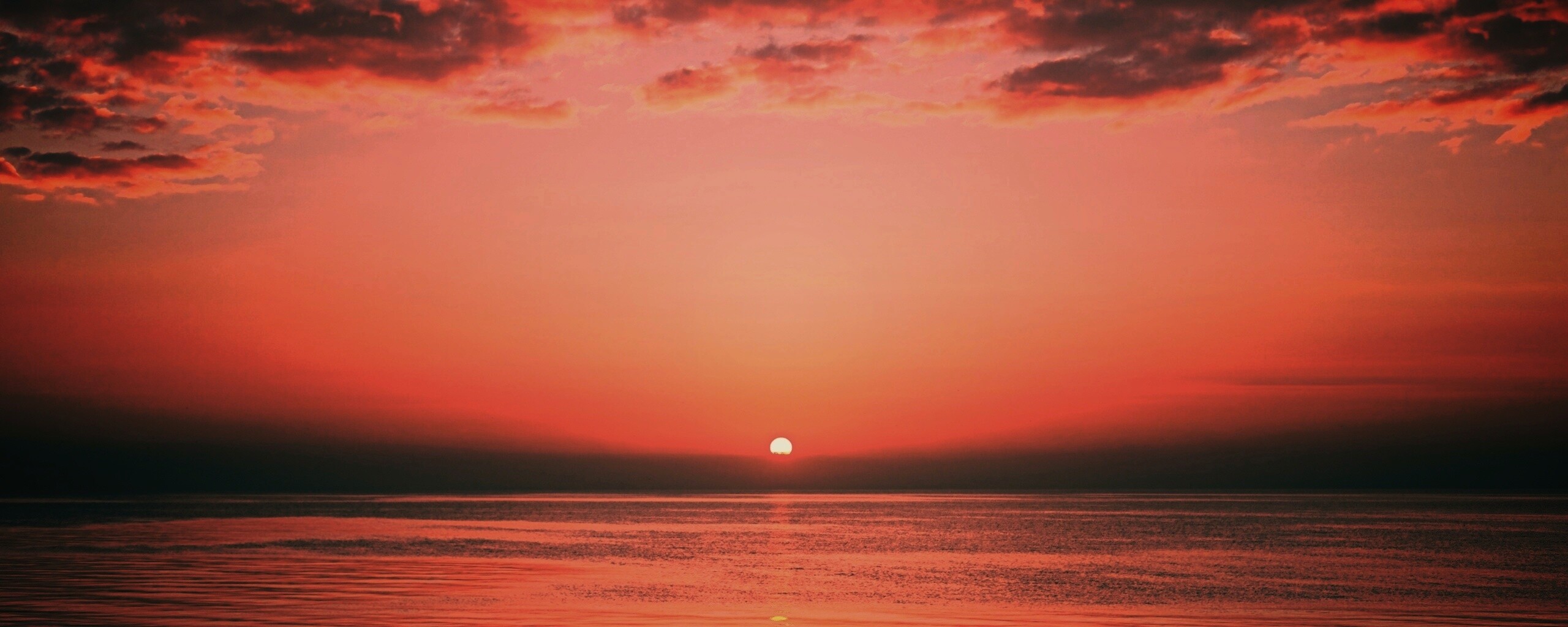 Багровый закат обои