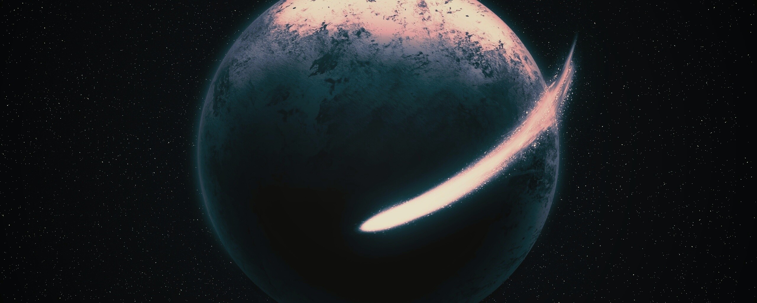 Комента облетает планету обои