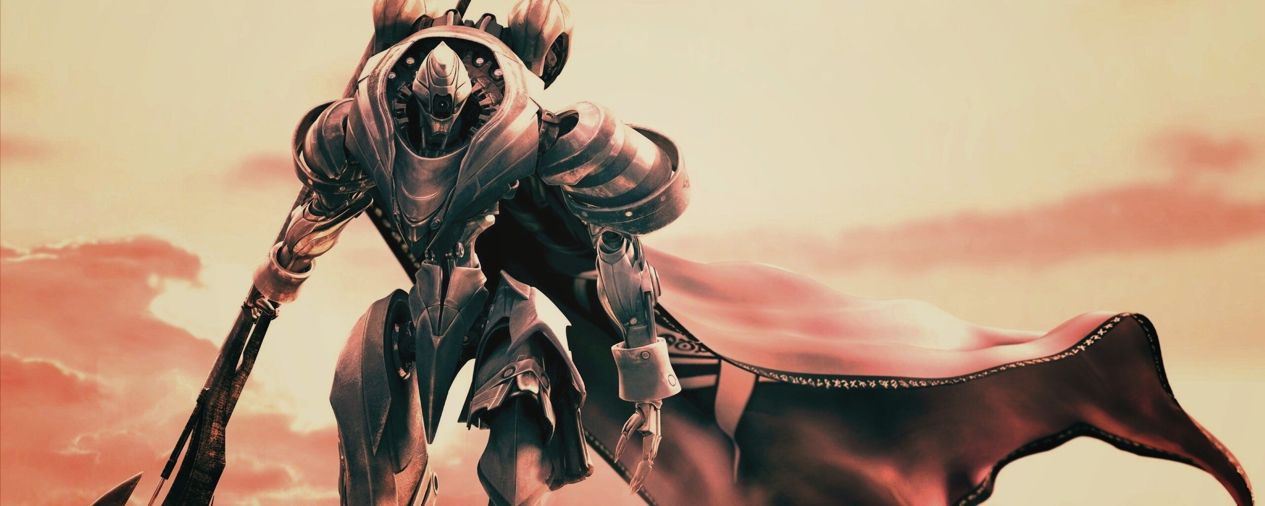 Боевой робот с топором в руке обои