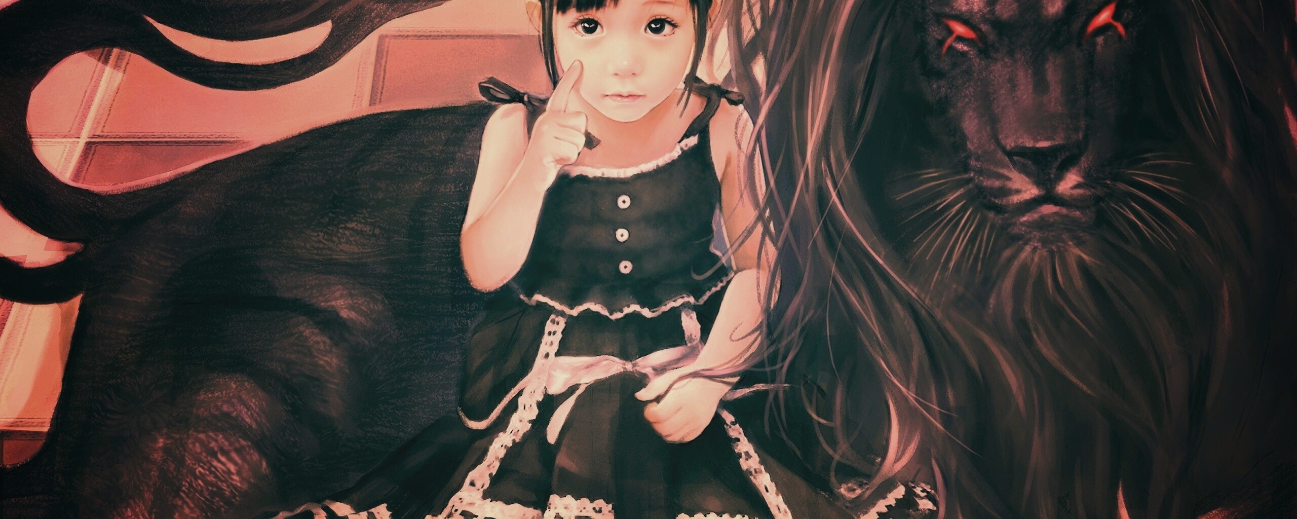 Тёмный лев обои