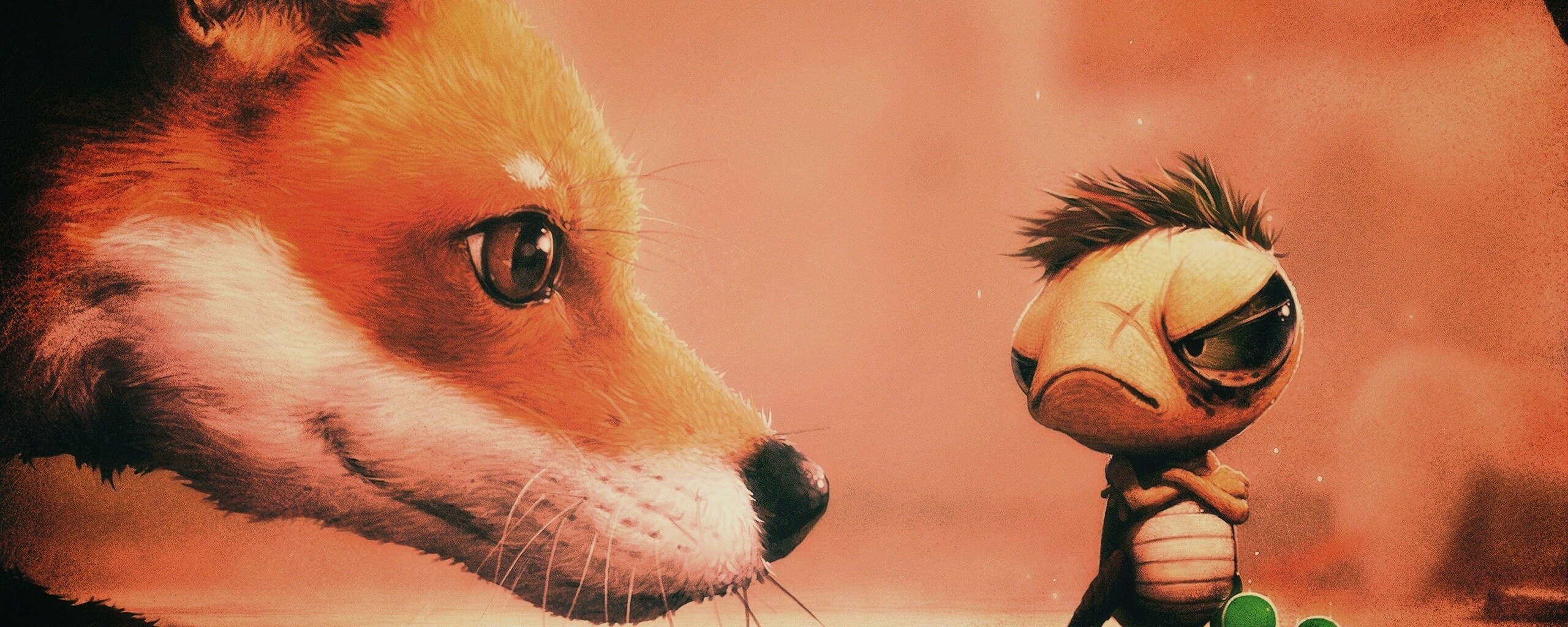 Лиса и жук обои