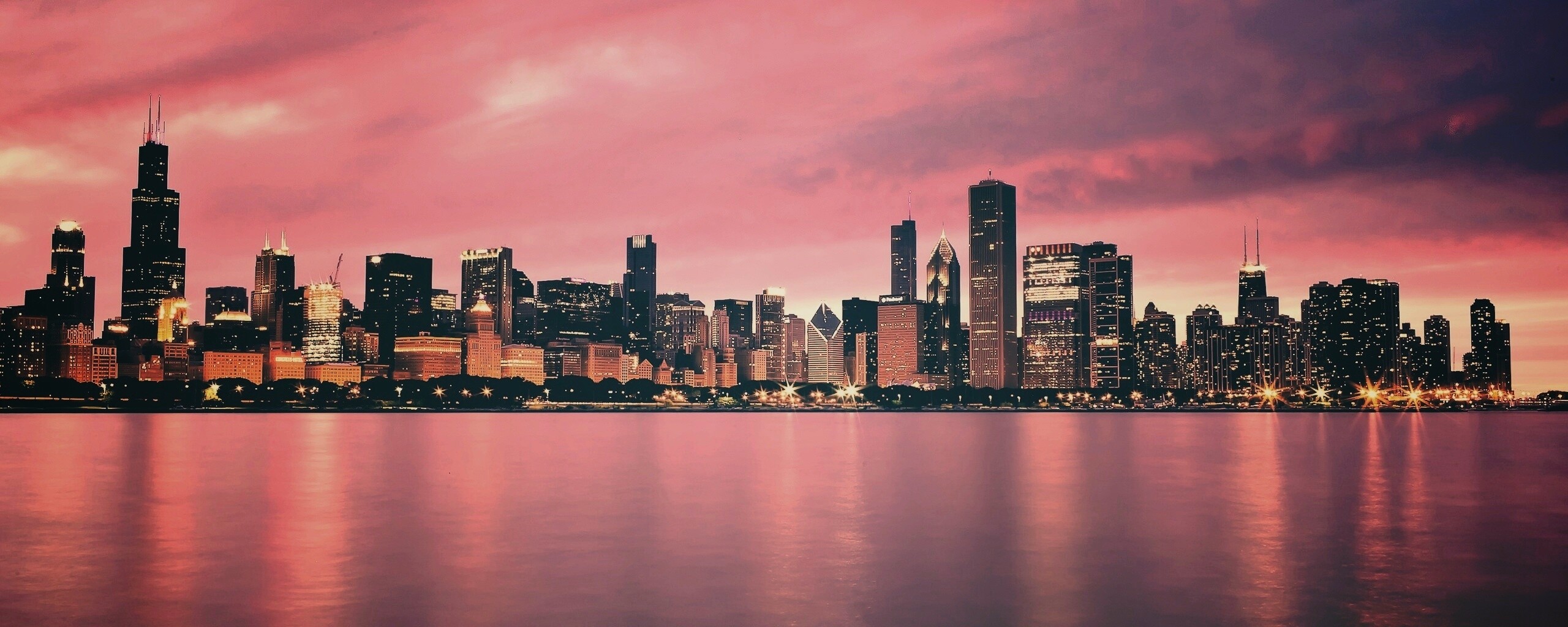 Чикаго с воды обои