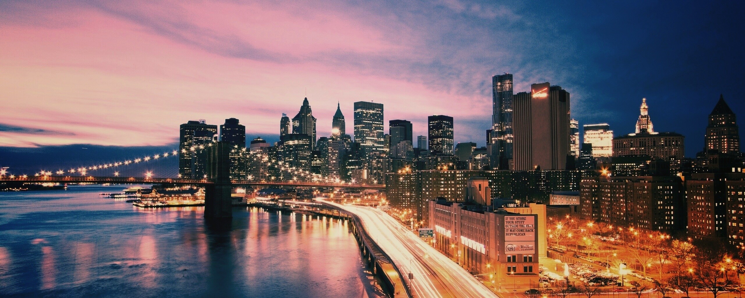 Город светит окнами в ночи обои