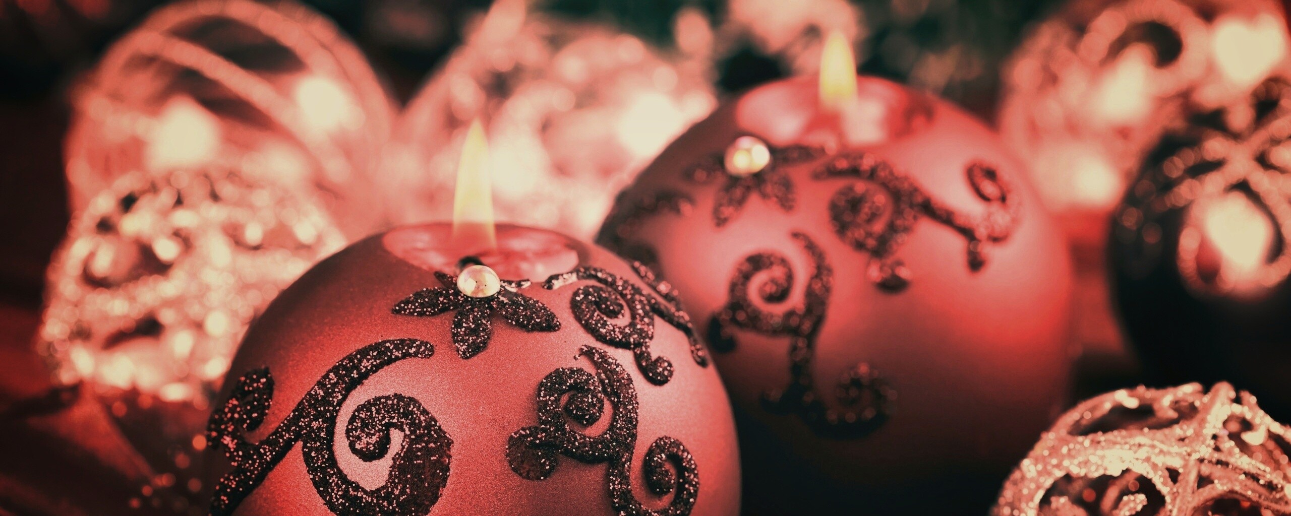 Новогодние свечки обои