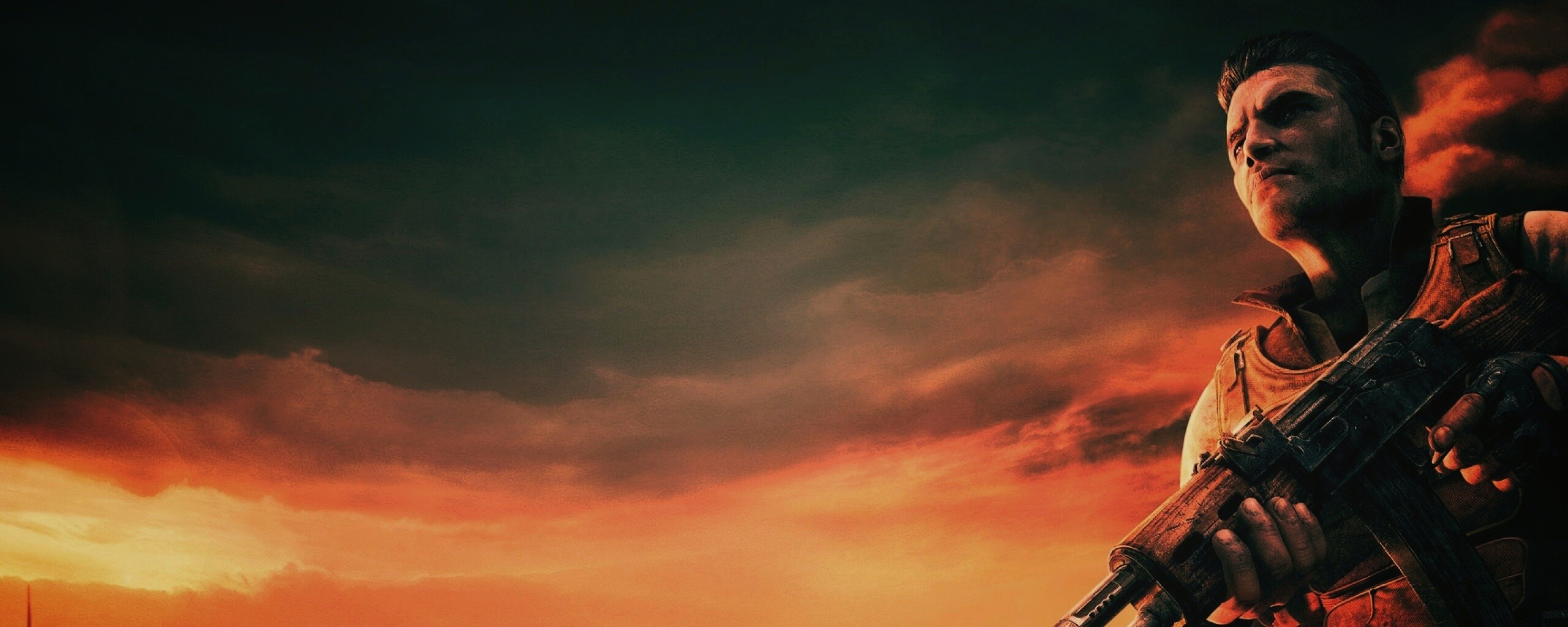 С оружием и в бронежилете обои