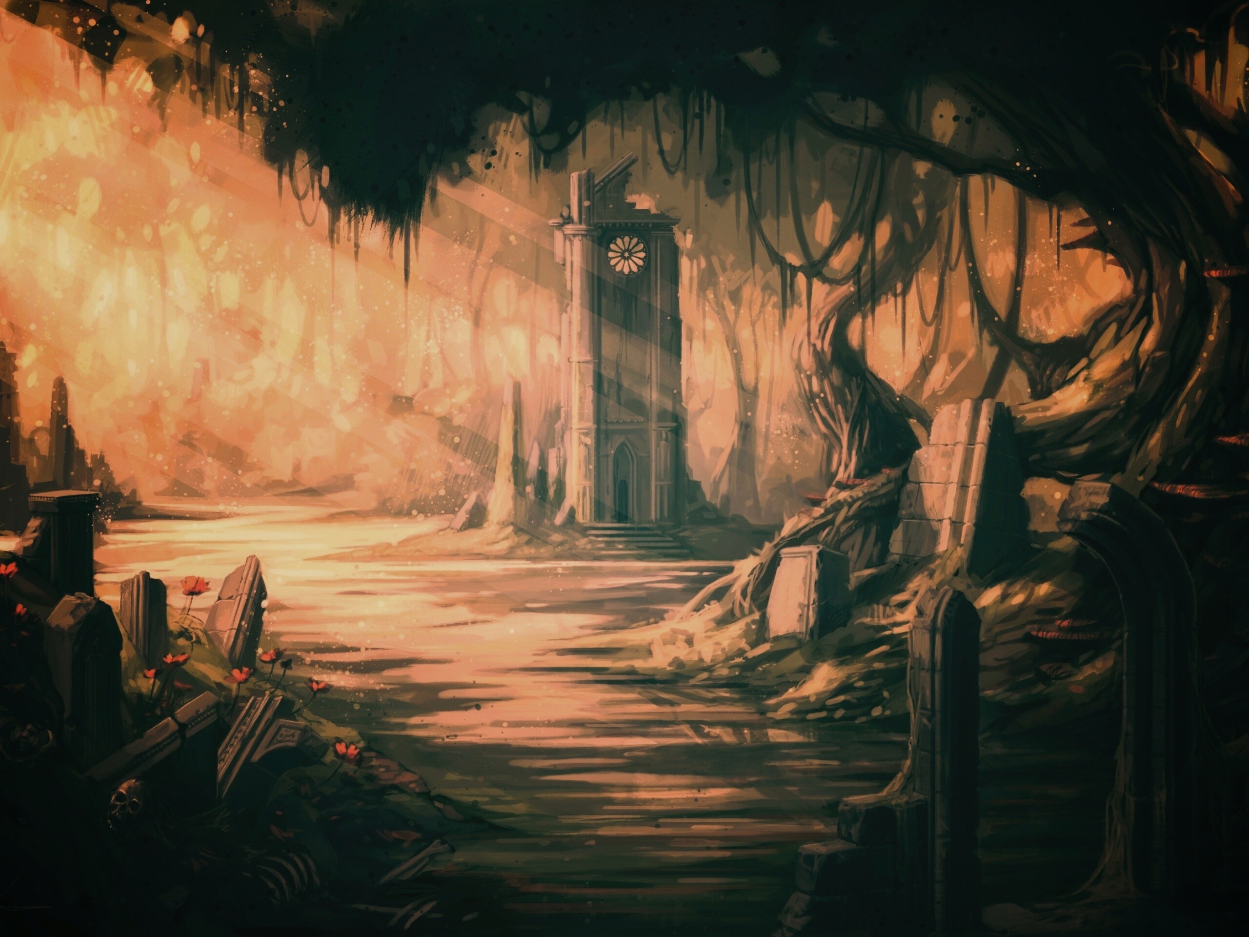 Руины эльфийского города обои