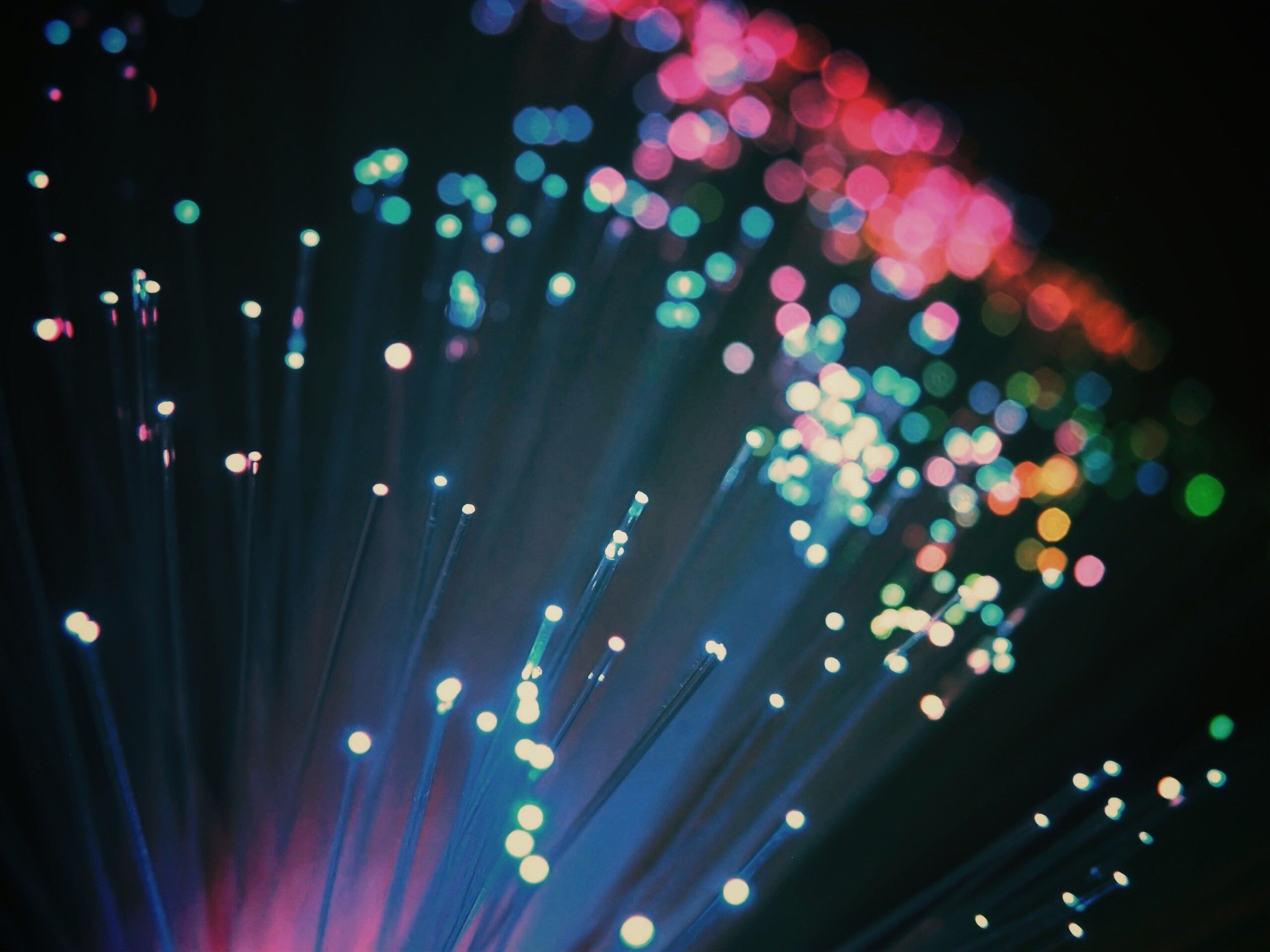 Огоньки на оптоволокне обои