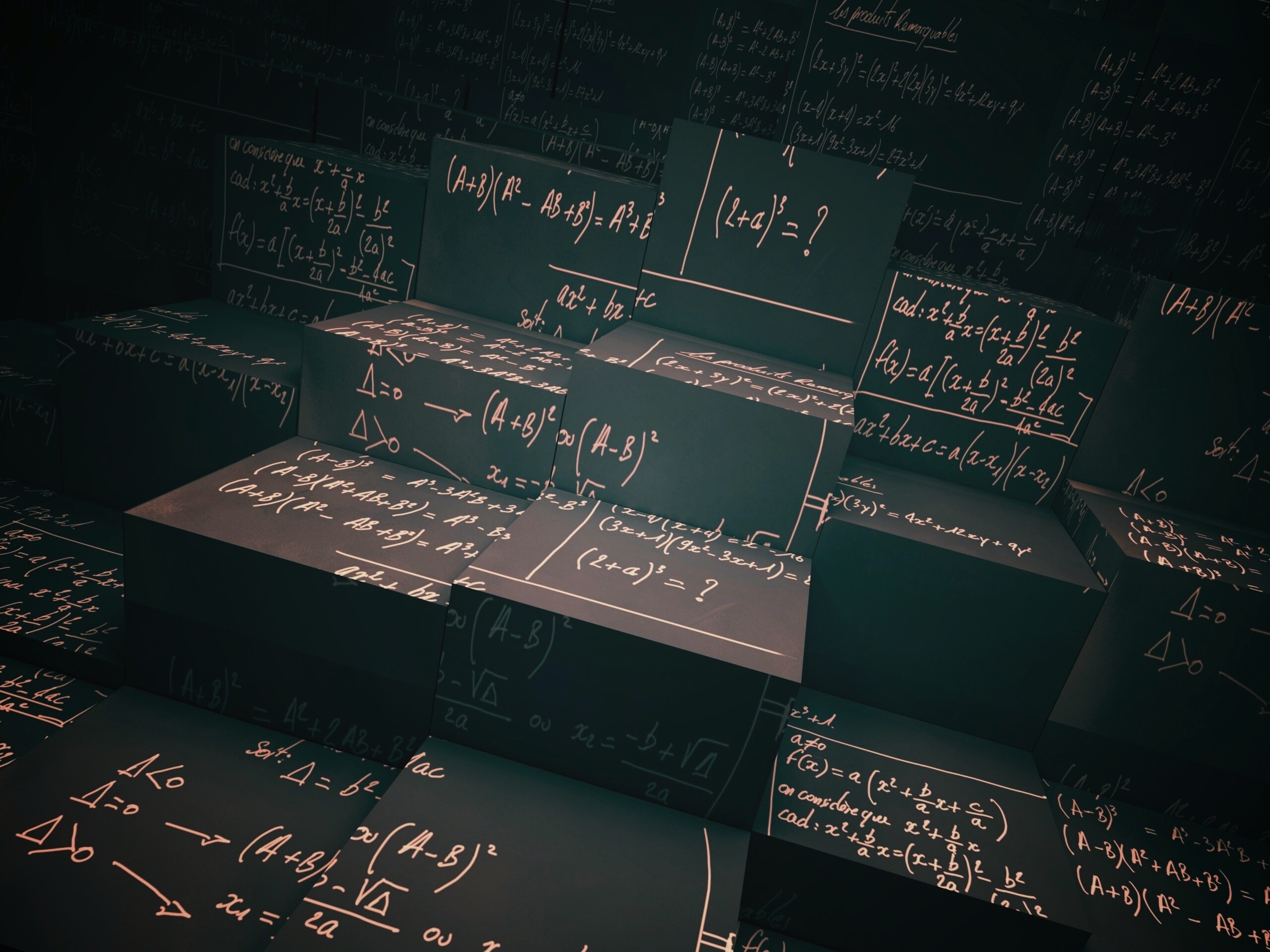 Черные кубы в уравнениях обои