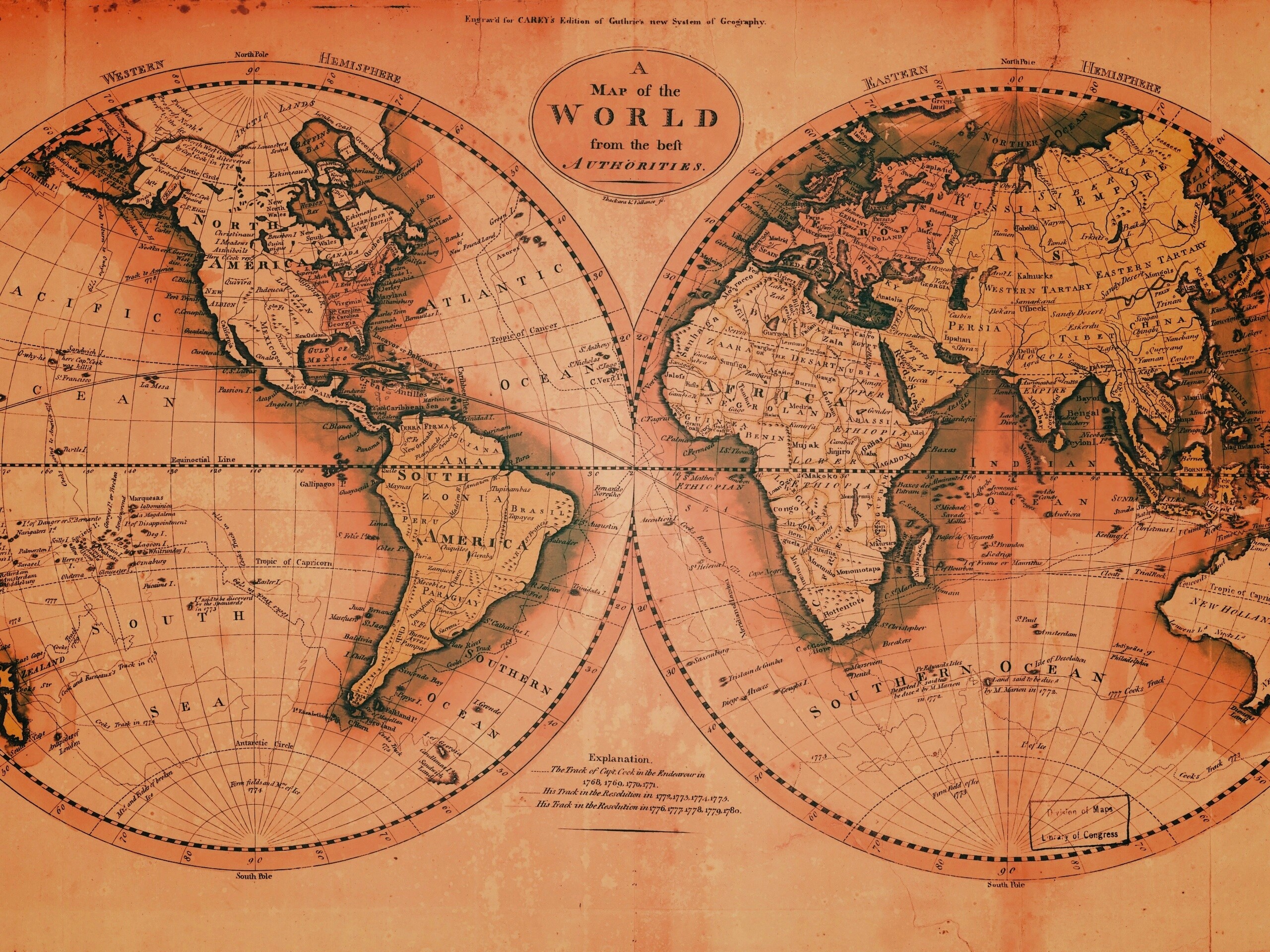 Старинная карта мира обои