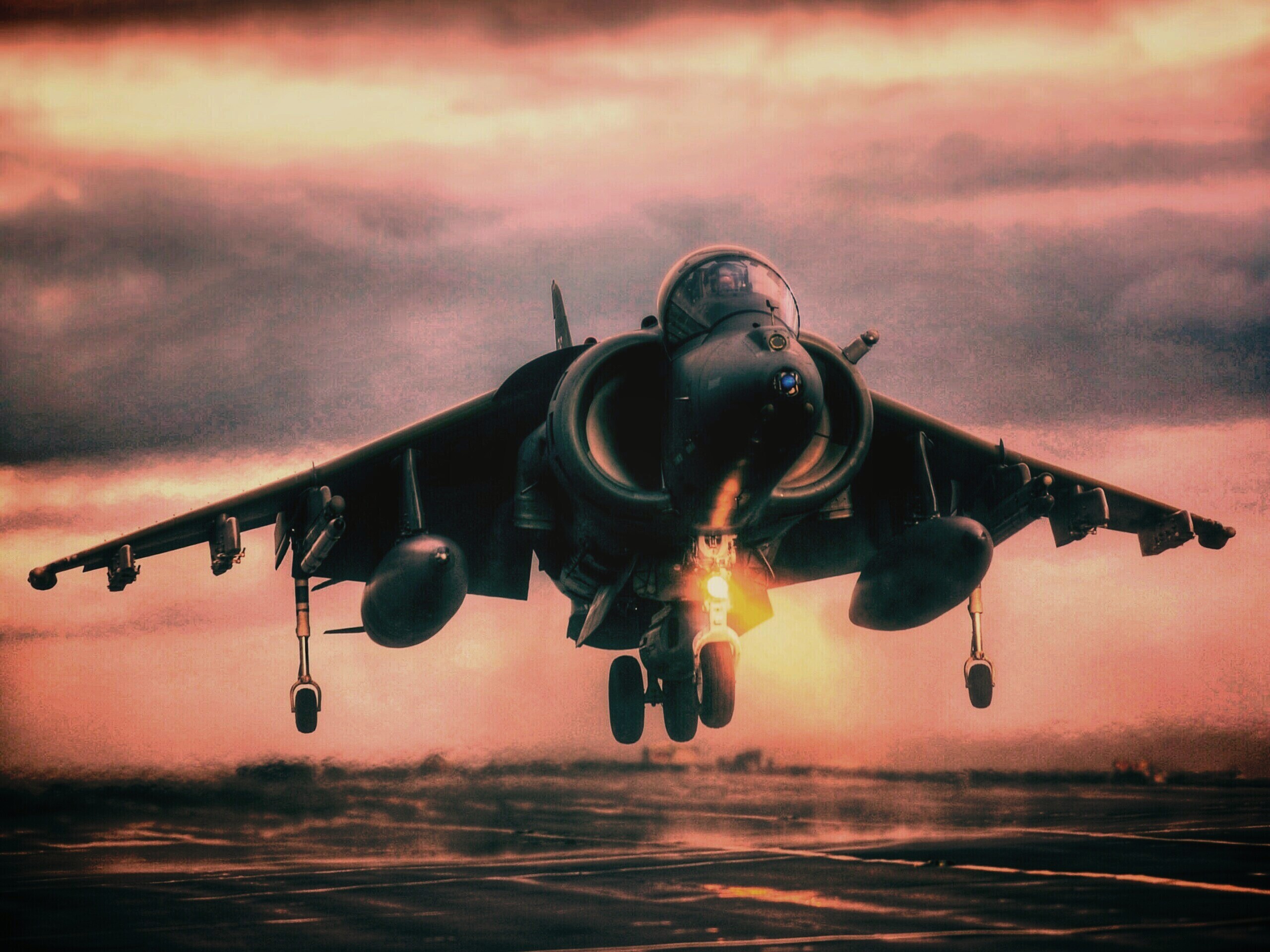 Истребитель на взлете обои