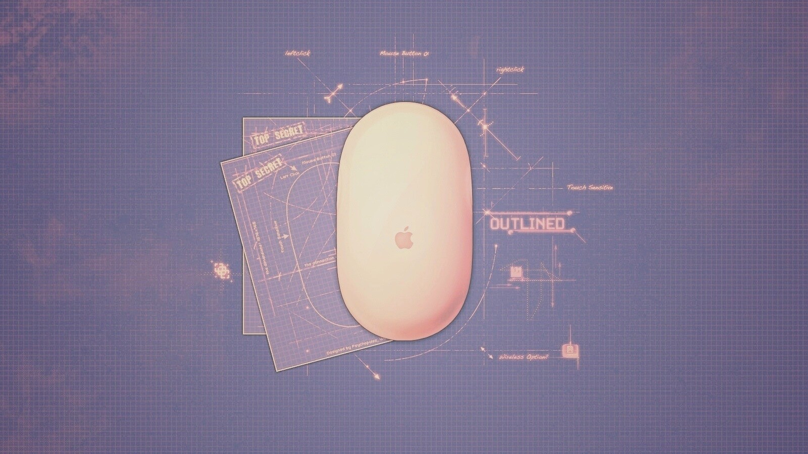 Чертеж яблочной мышки обои