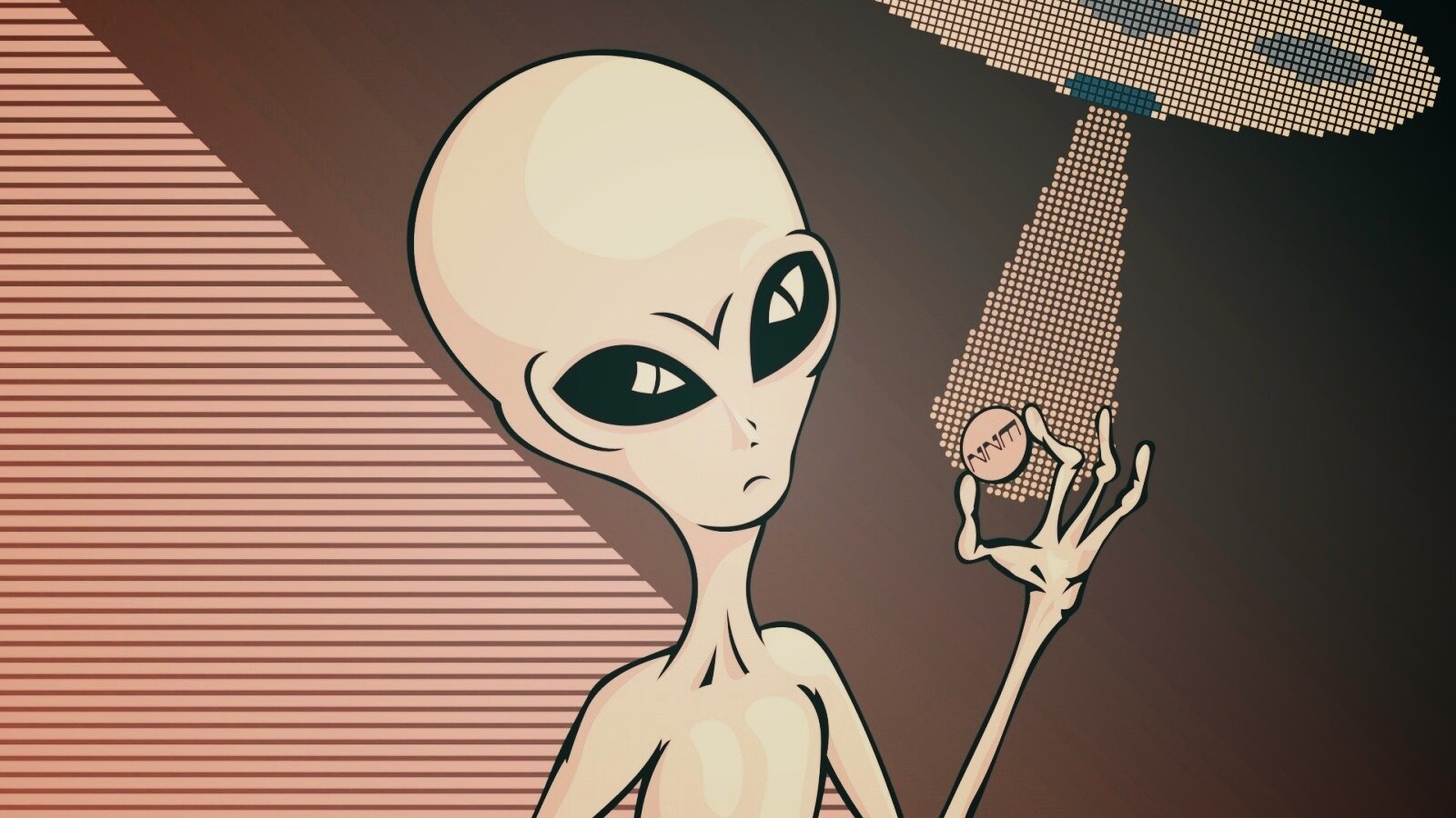 Пришелец с монеткой обои