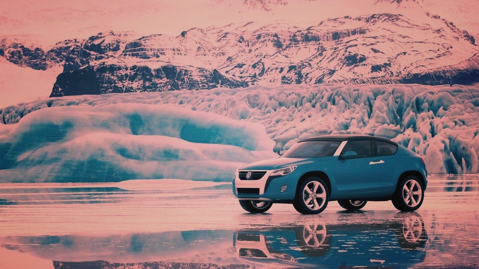 Внедорожник Фольксваген на льду обои