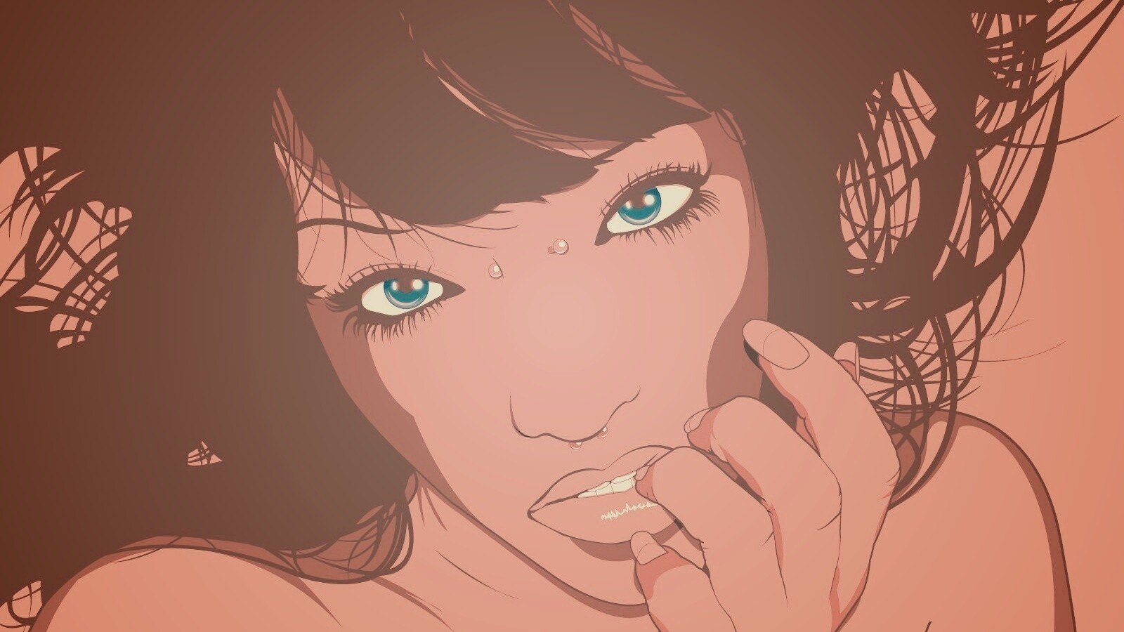 Девушка с пирсингом обои