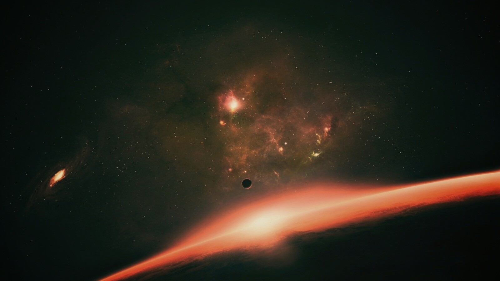 Восход в космосе обои