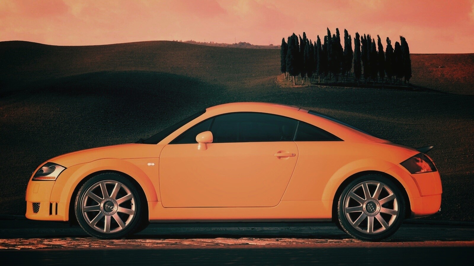 Оранжевый Ауди ТТ обои