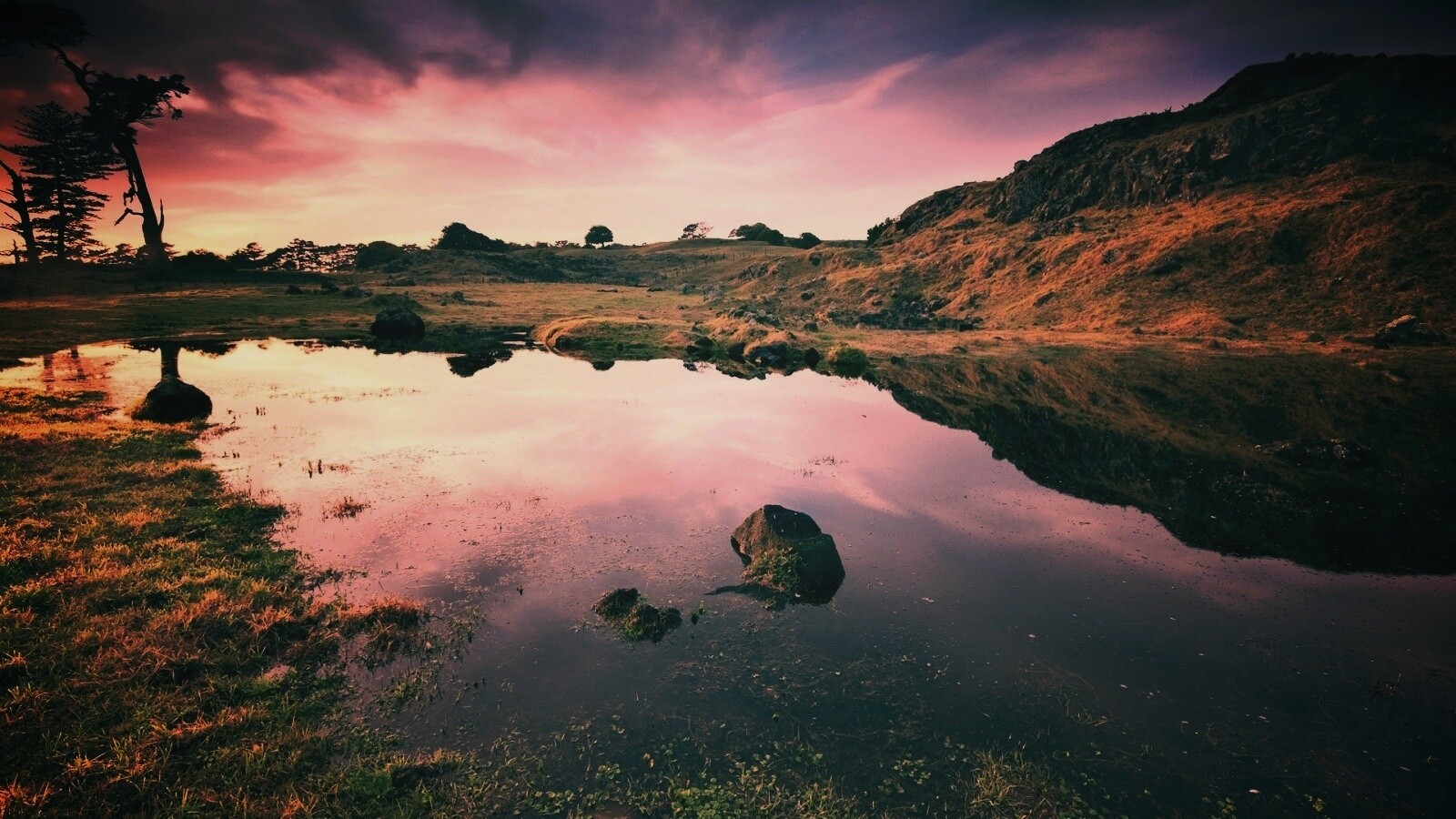 Затопленная долина в Новой Зеландии обои