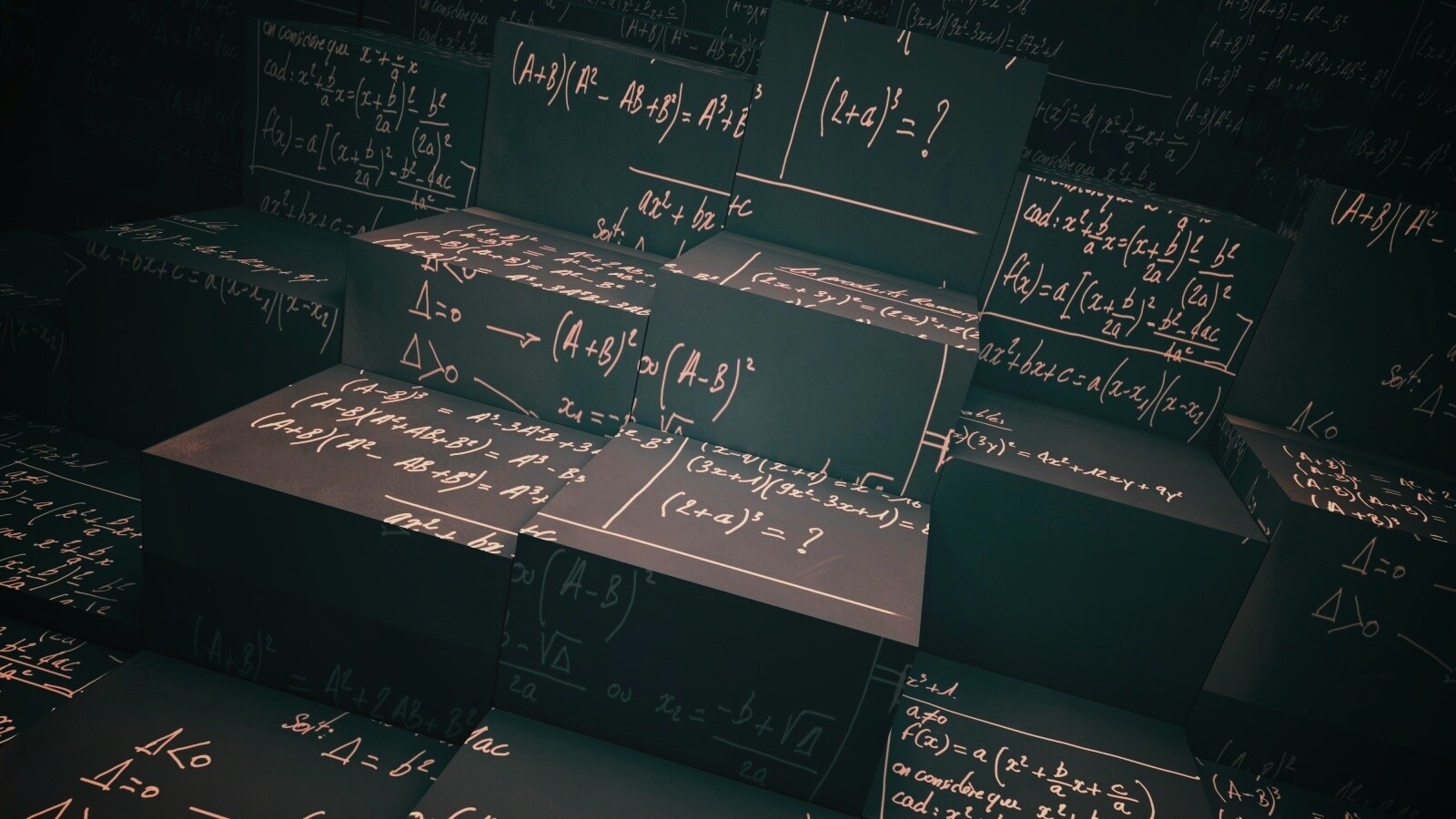 Черные кубы в уравнениях обои