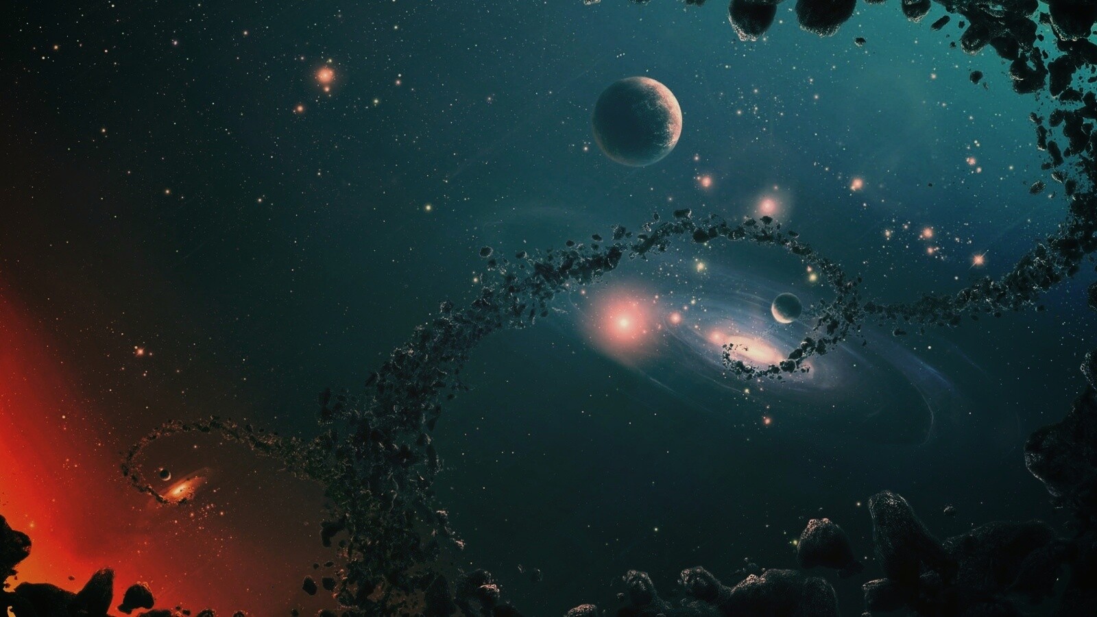 Причудливый пояс астероидов обои