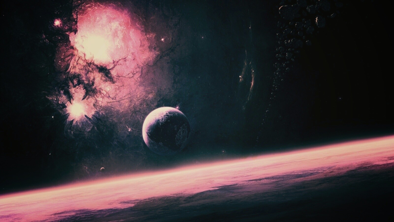 Черный космический туман обои