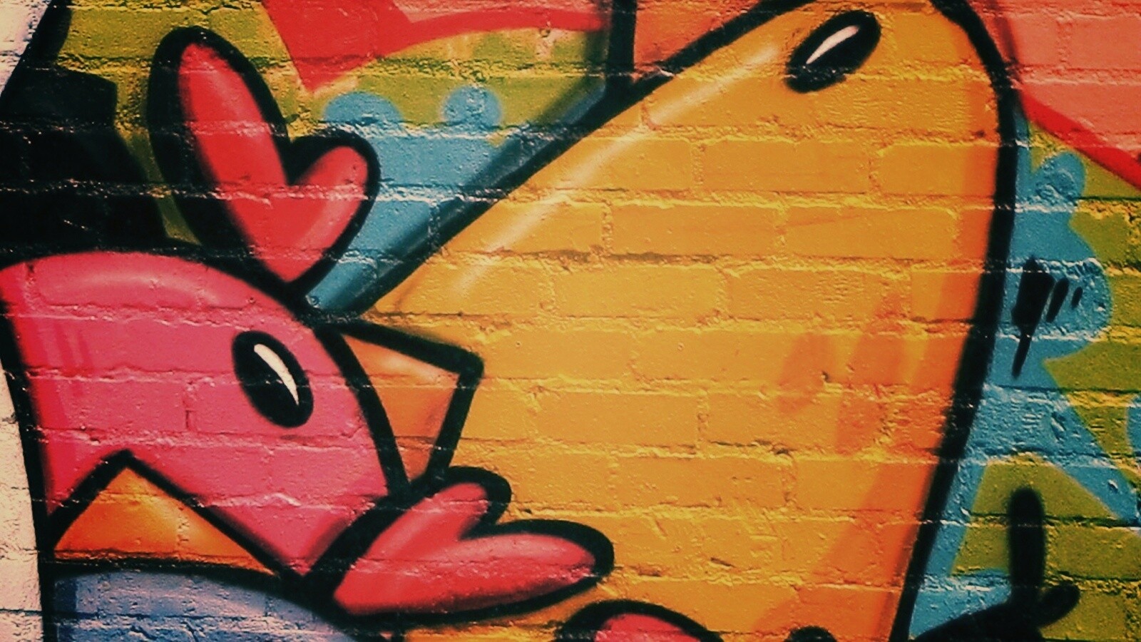 Граффити Курица с цыплятами обои