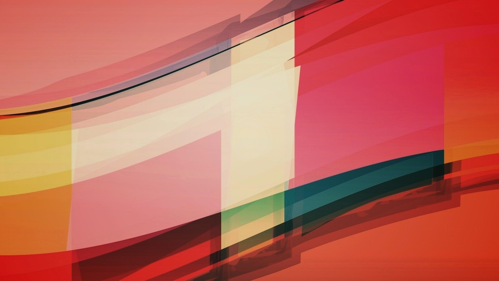 Волна из прозрасных цветных пластин обои