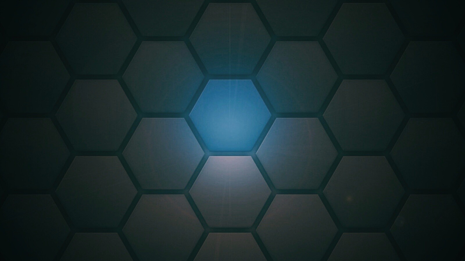 Светящийся синий шестиугольник обои