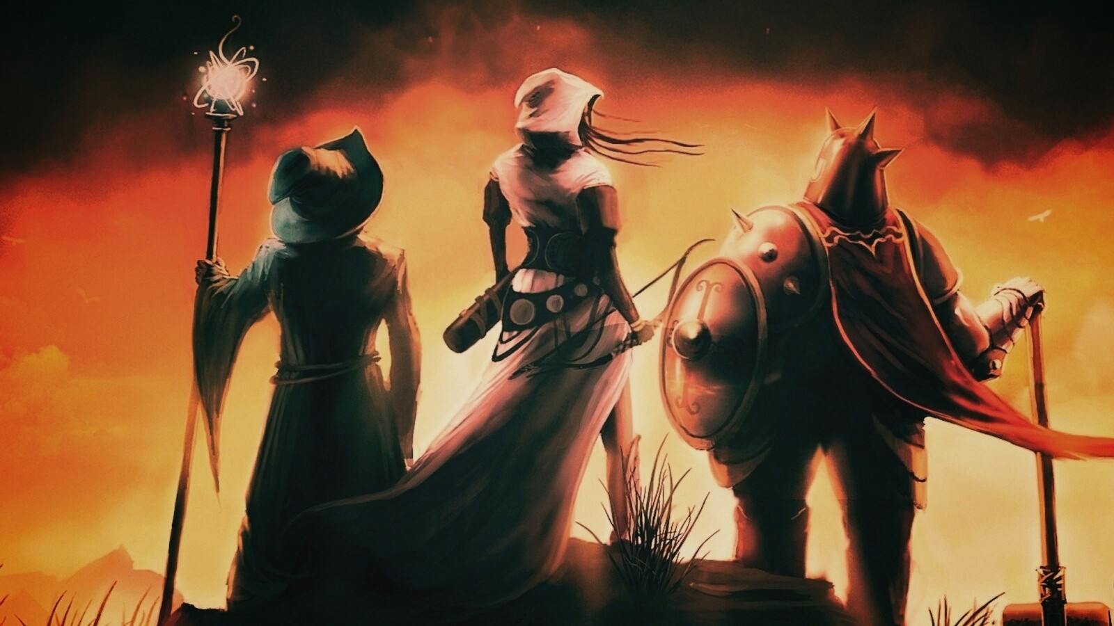 Воин, лучник и маг обои