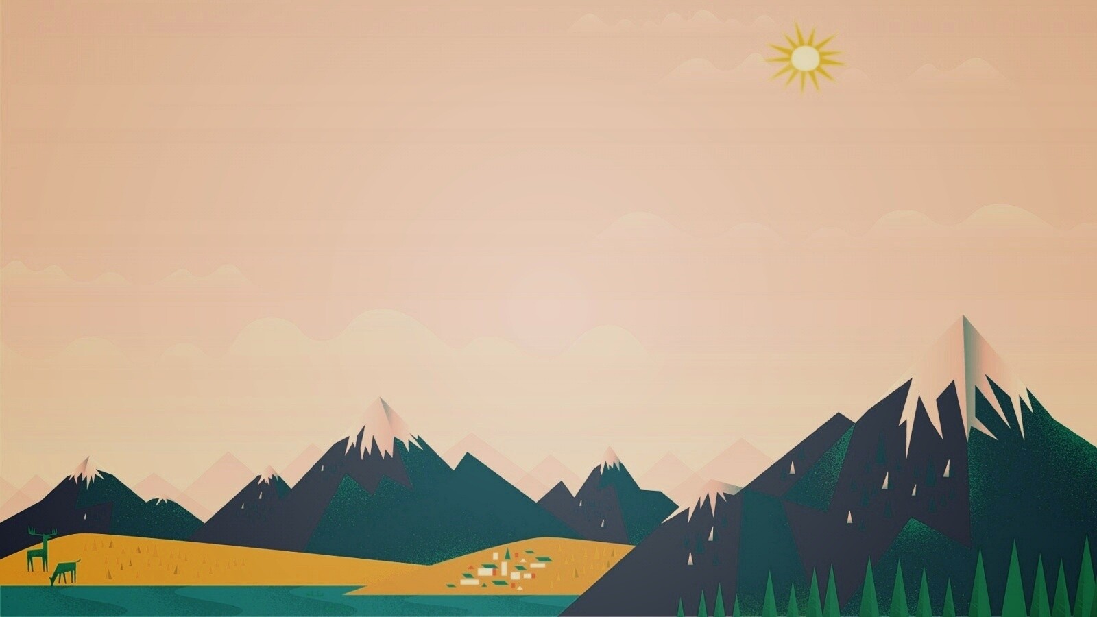 Векторный пейзаж обои