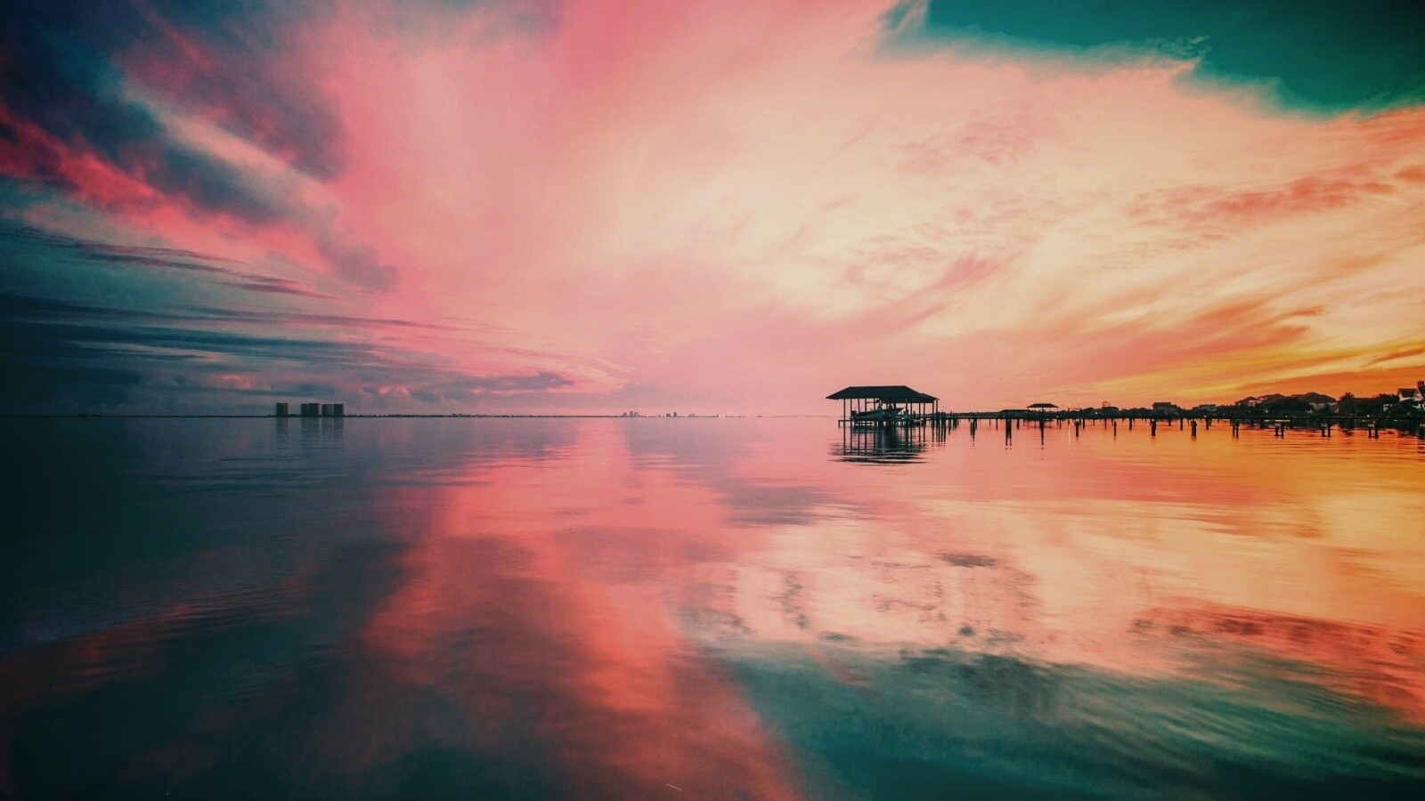 Прекрасный океанский закат обои