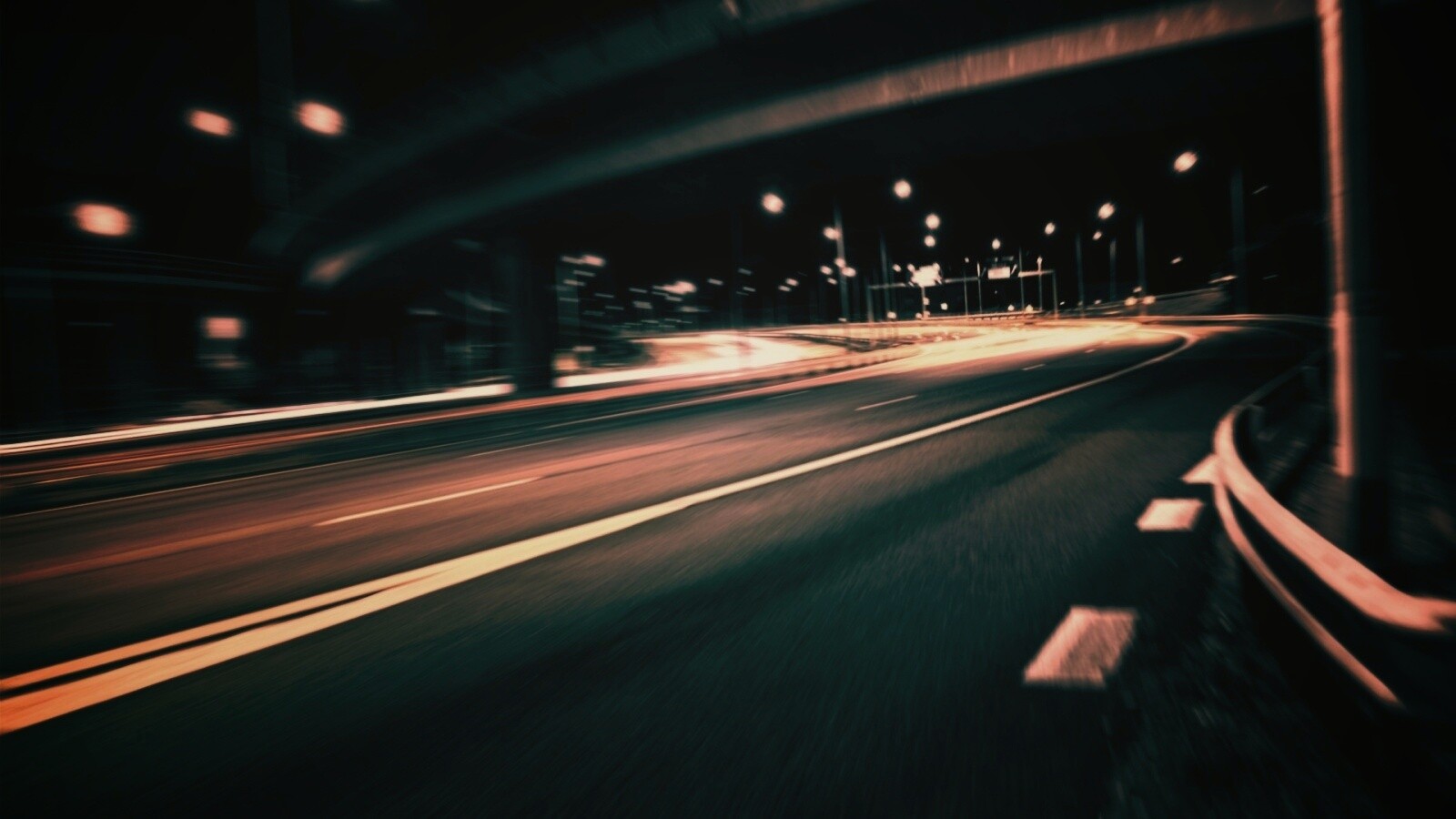 Дорога в ночном городе обои