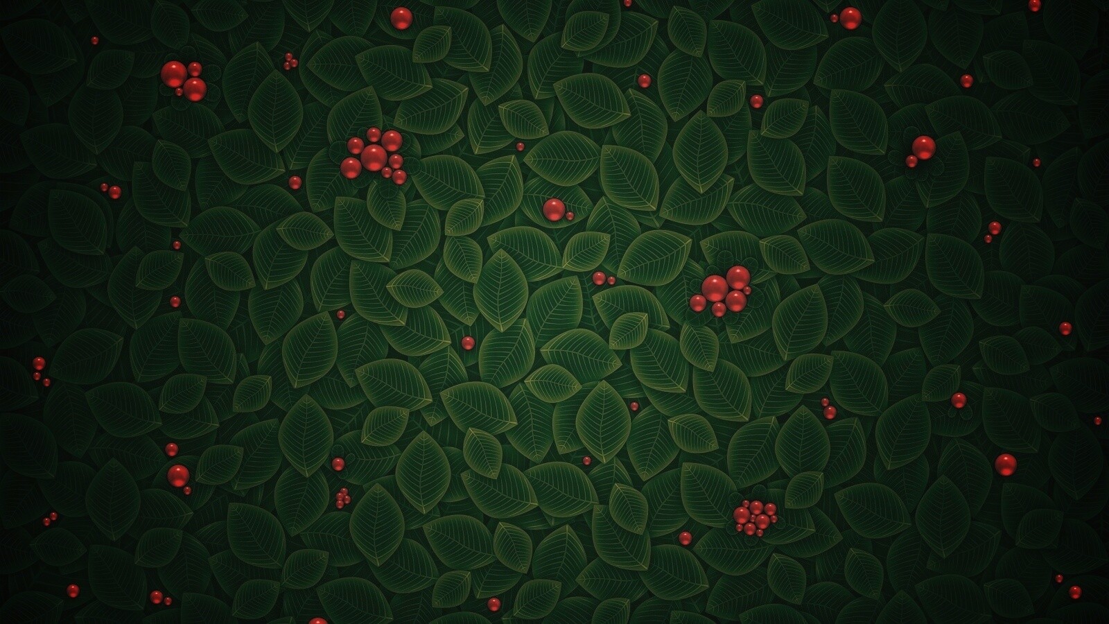 Векторные листья с ягодами обои