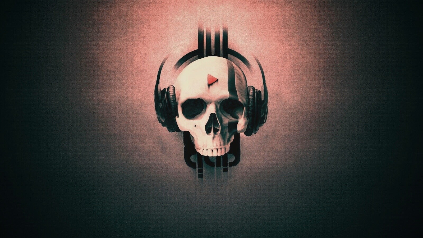 Череп в наушниках обои
